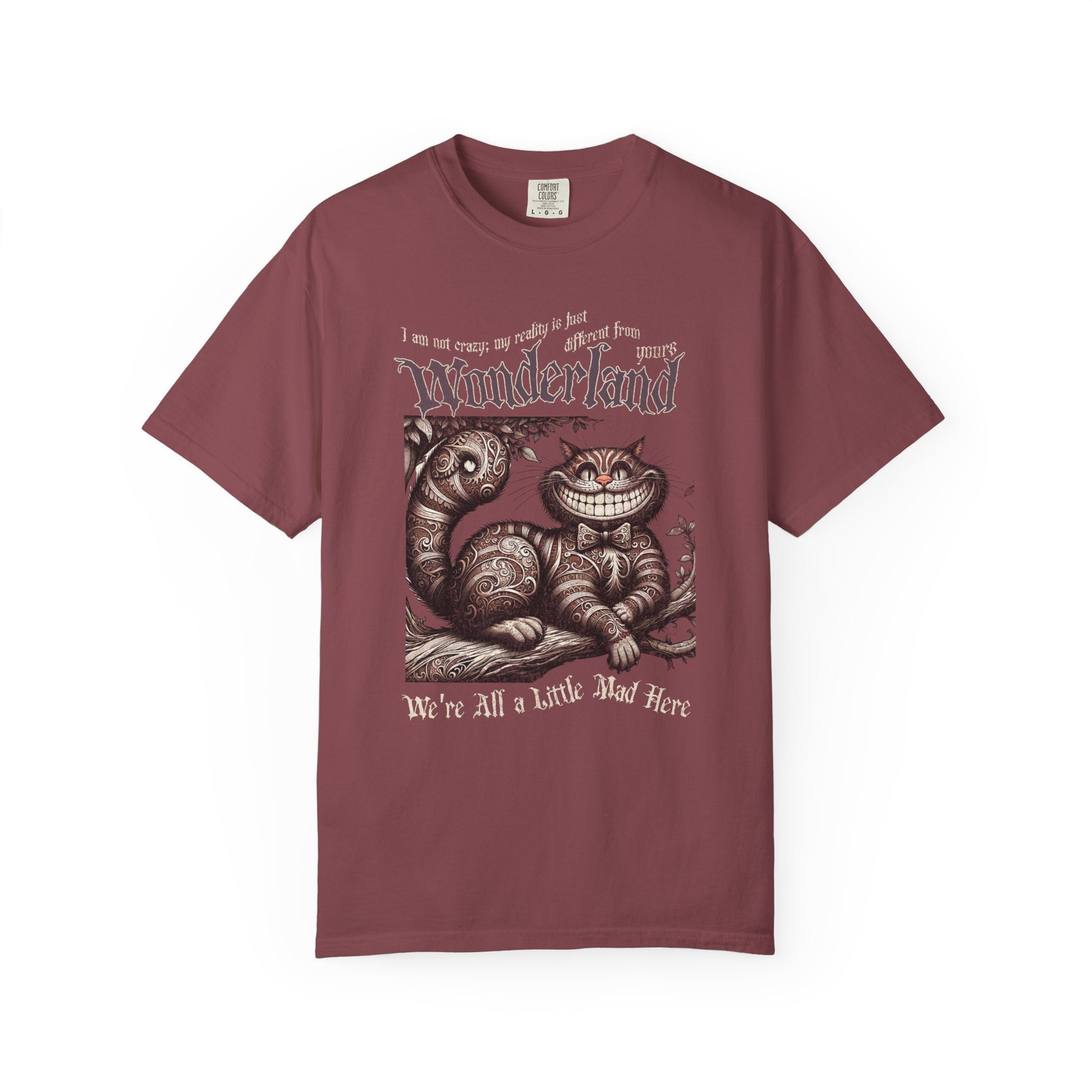 Cheshire Cat Alice in Wonderland TShirt Comfort Colors Oversized T-Shirt Dark Academia Mad Hatter Tea Party Bookish Book Lover Booktok Gift T-Shirt Printify Vineyard S