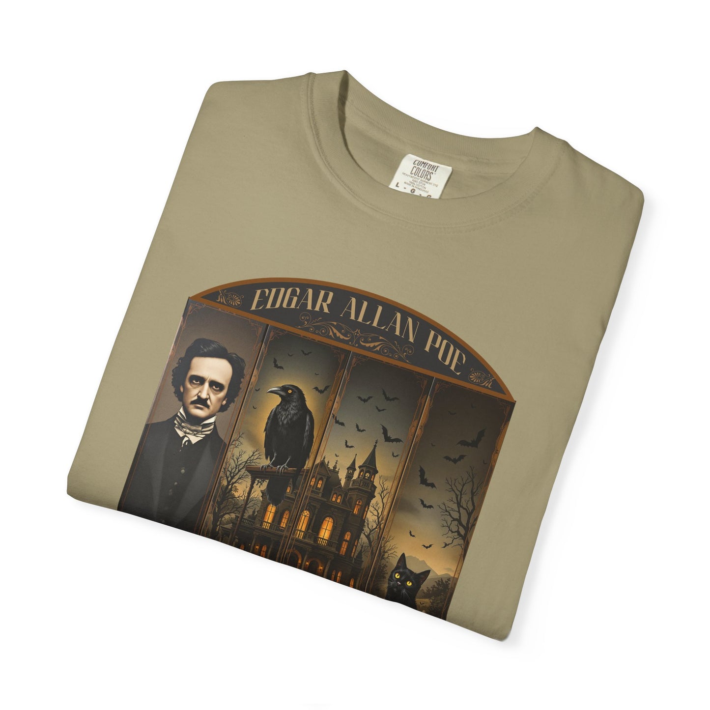 Edgar Allan Poe T-Shirt Gothic Graphic Tee The Raven Nevermore Quote Horror Literature Shirt Dark Academia Aesthetic Halloween Party Gift