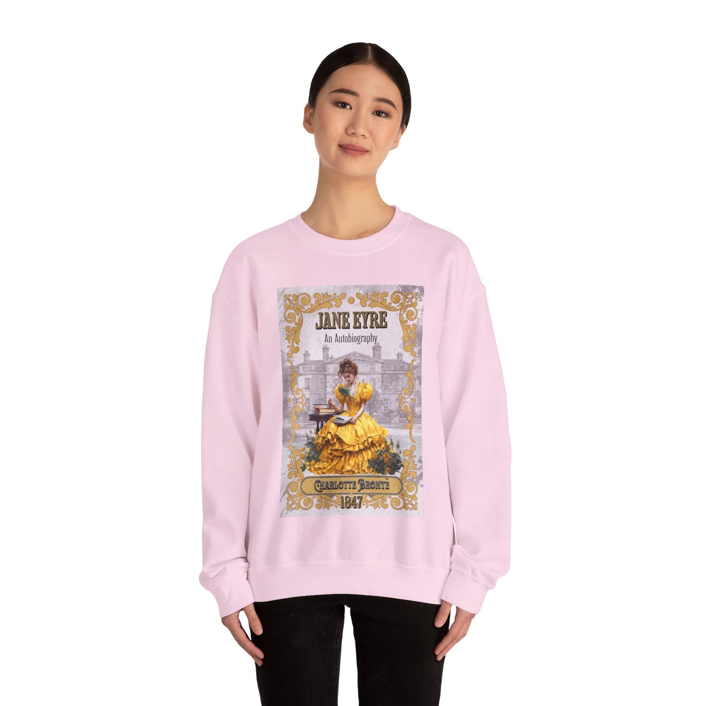 Jane Eyre Sweatshirt, Charlotte Brontë Historical Romance Sweater, Bookish Literary Brontë Sisters Fan Art Gift, Gift for Her, Readers, Sweatshirt Printify