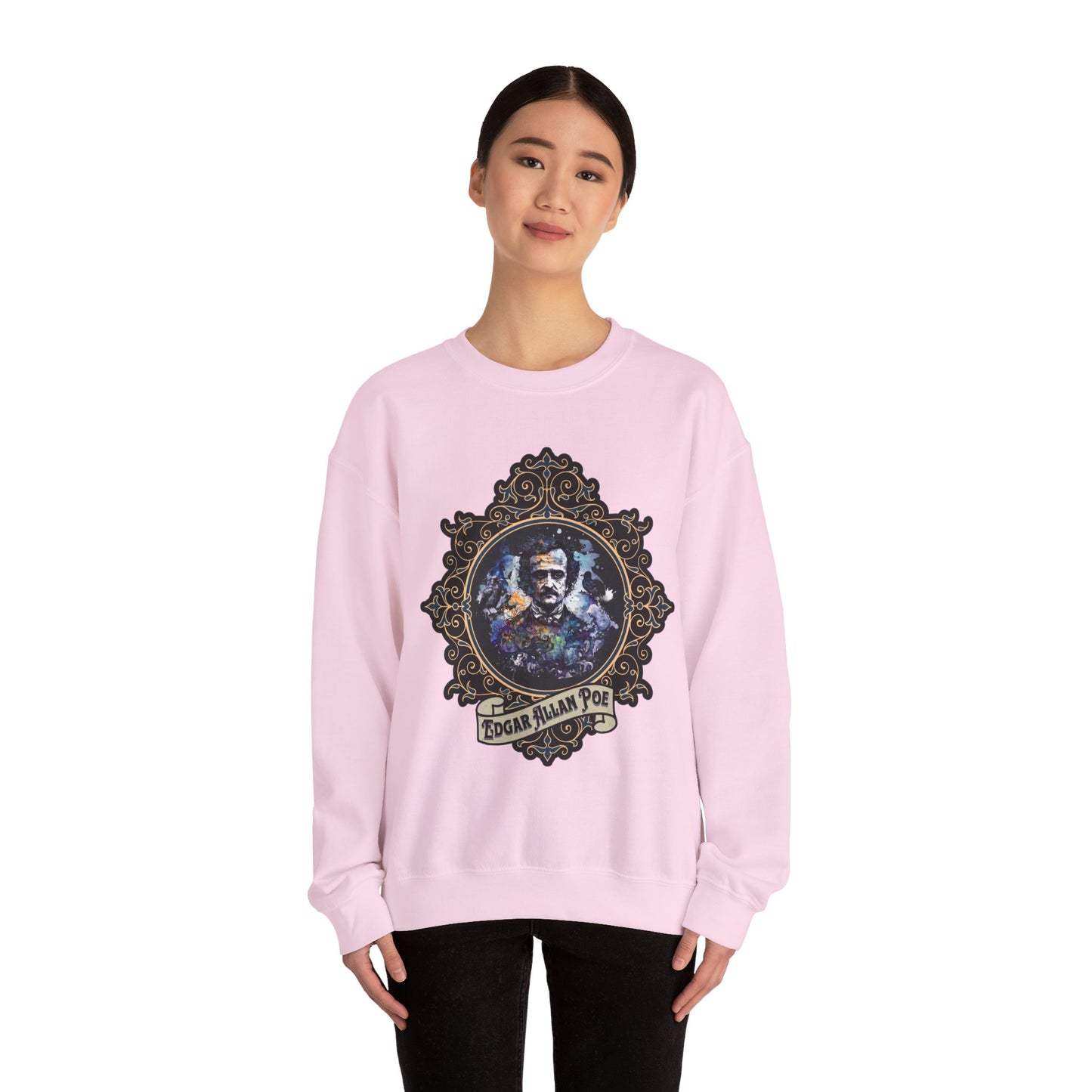 Edgar Allan Poe, Poet, Poetry Lover Sweatshirt, Book Lover, Halloween, Haunting Gothic Gift, Light, Dark Academia, Horror Movie Sweater Sweatshirt Printify