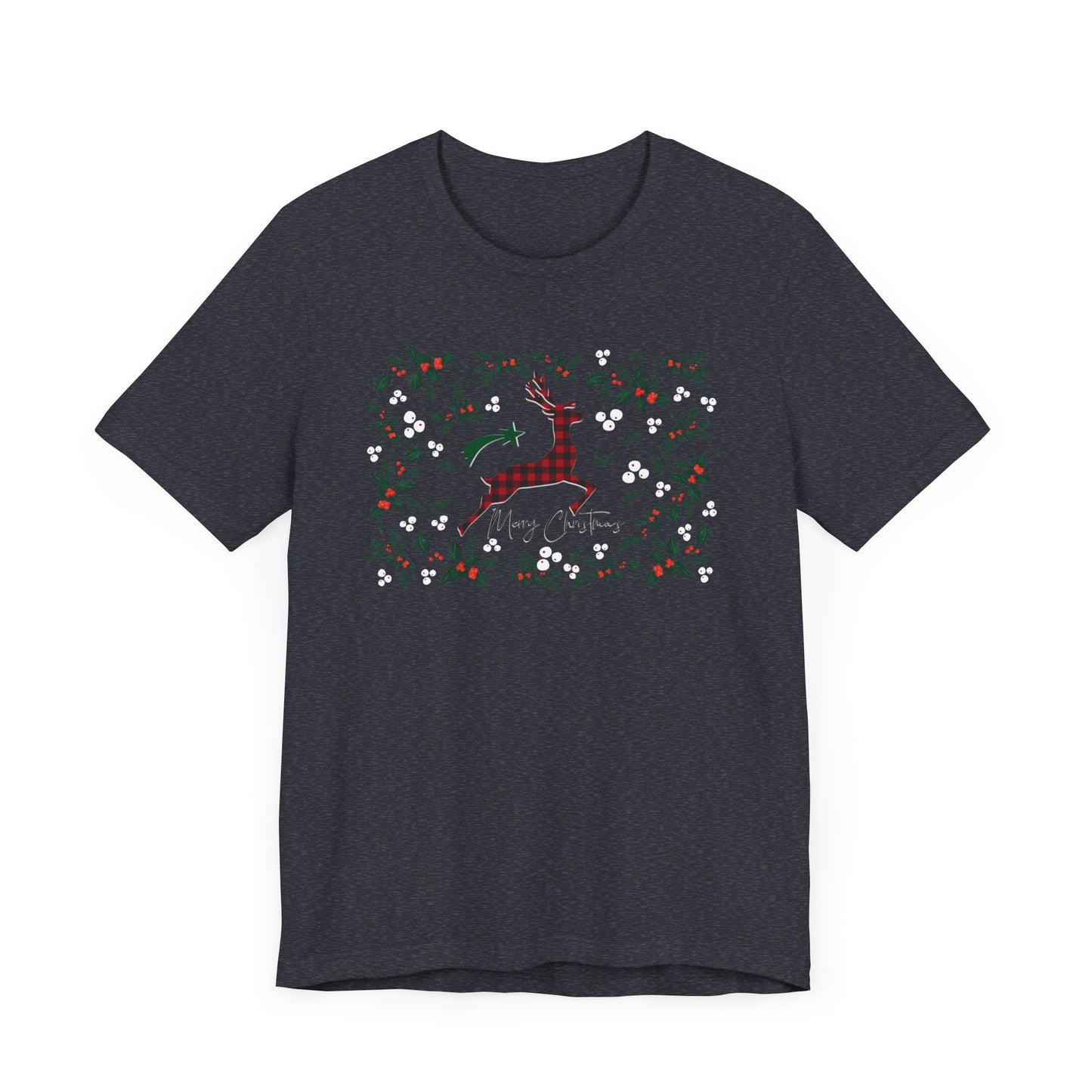 Merry Christmas Plaid Reindeer Shirt, Country Reindeer Shirt, Christmas Family Shirt, Christmas Shirt, Merry Christmas Shirt, Christmas Gift T-Shirt Printify