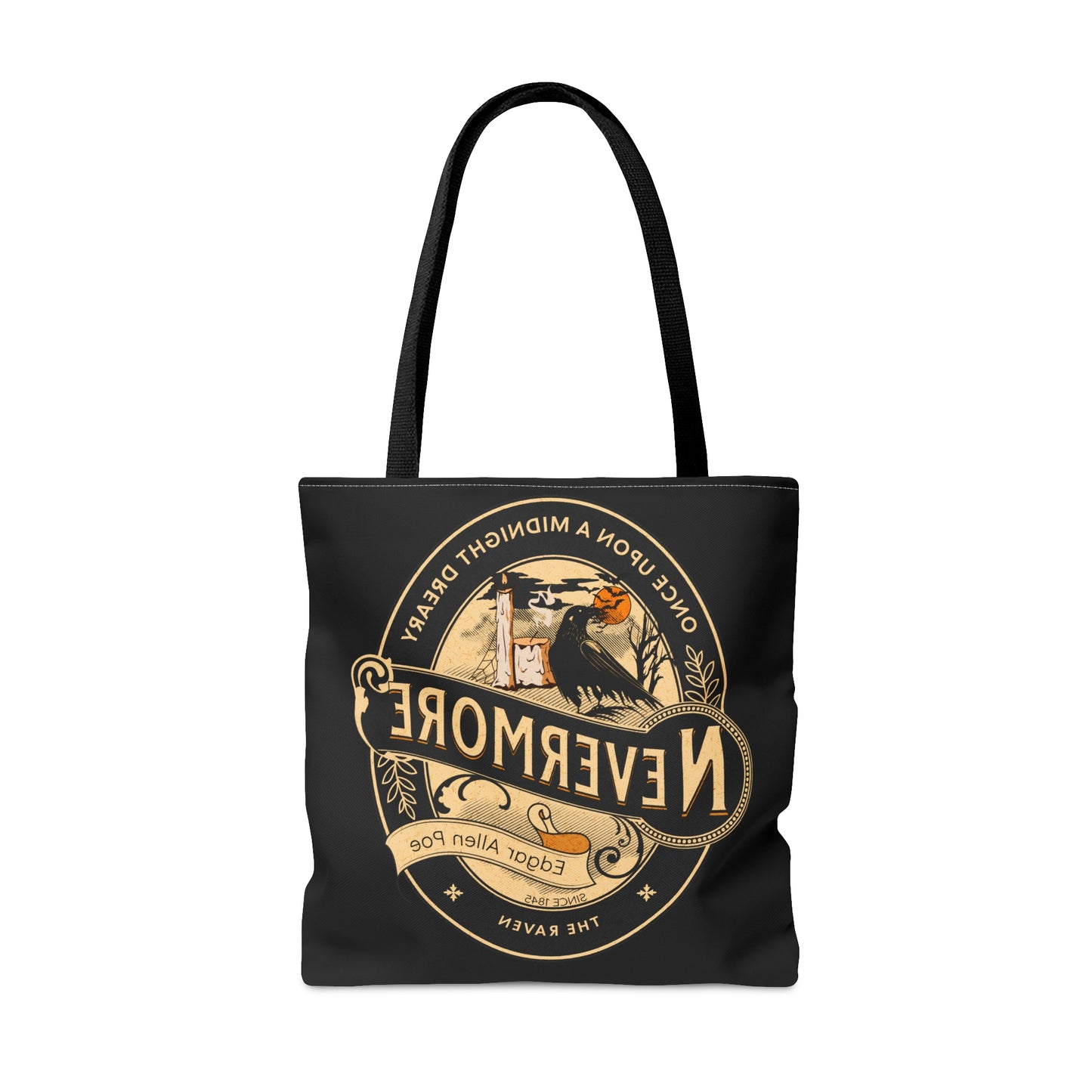 Edgar Allan Poe Tote Bag, The Raven Vintage Poetry Lover Shoulder Bag, Dark Academia, Literary, Bookish, Bookclub Gift, Fall Autumn Gift Bags Printify