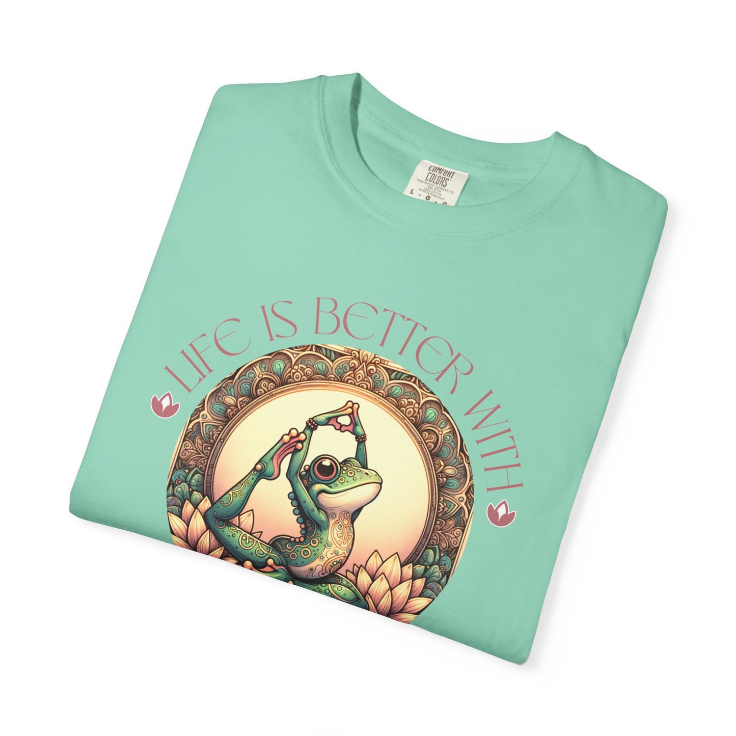 Yoga Frog Life Is Better With Yoga Unisex T-Shirt, Casual Wear, Highlander Fan Gift, T-Shirt Printify
