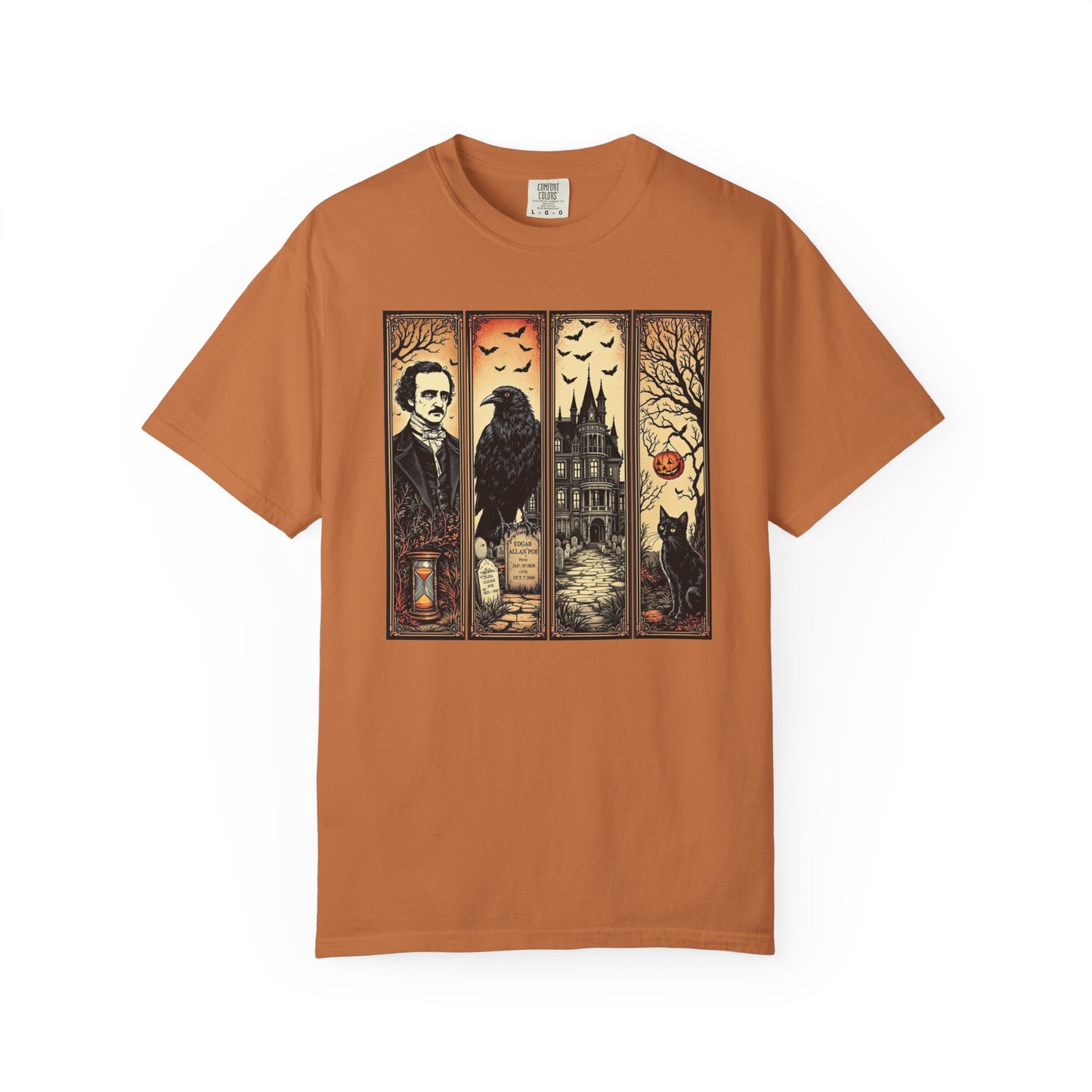 Edgar Allan Poe T-Shirt Gothic Graphic Tee The Raven Nevermore Quote Horror Literature Shirt Dark Academia Aesthetic Halloween Party Gift T-Shirt Printify Yam S