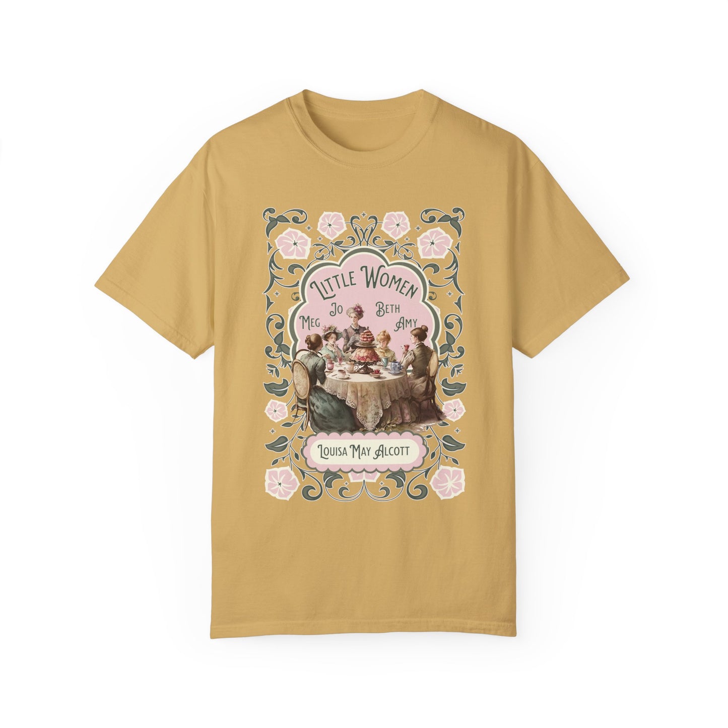 Little Women Comfort Colors T-Shirt, Louisa May Alcott Historical Romance, Bookish Literary Fan Art Tee Gift for Her Bookclub Crewneck Shirt T-Shirt Printify Mustard S