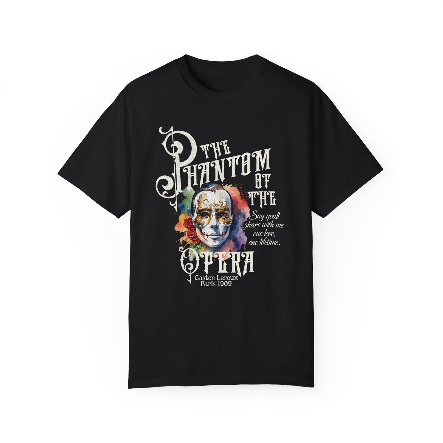 The Phantom Of The Opera Tshirt Broadway Musical Lover Broadway Theatre Lover Gift For Birthday Christmas Retro 80's Paris Opera House Shirt T-Shirt Printify Black S