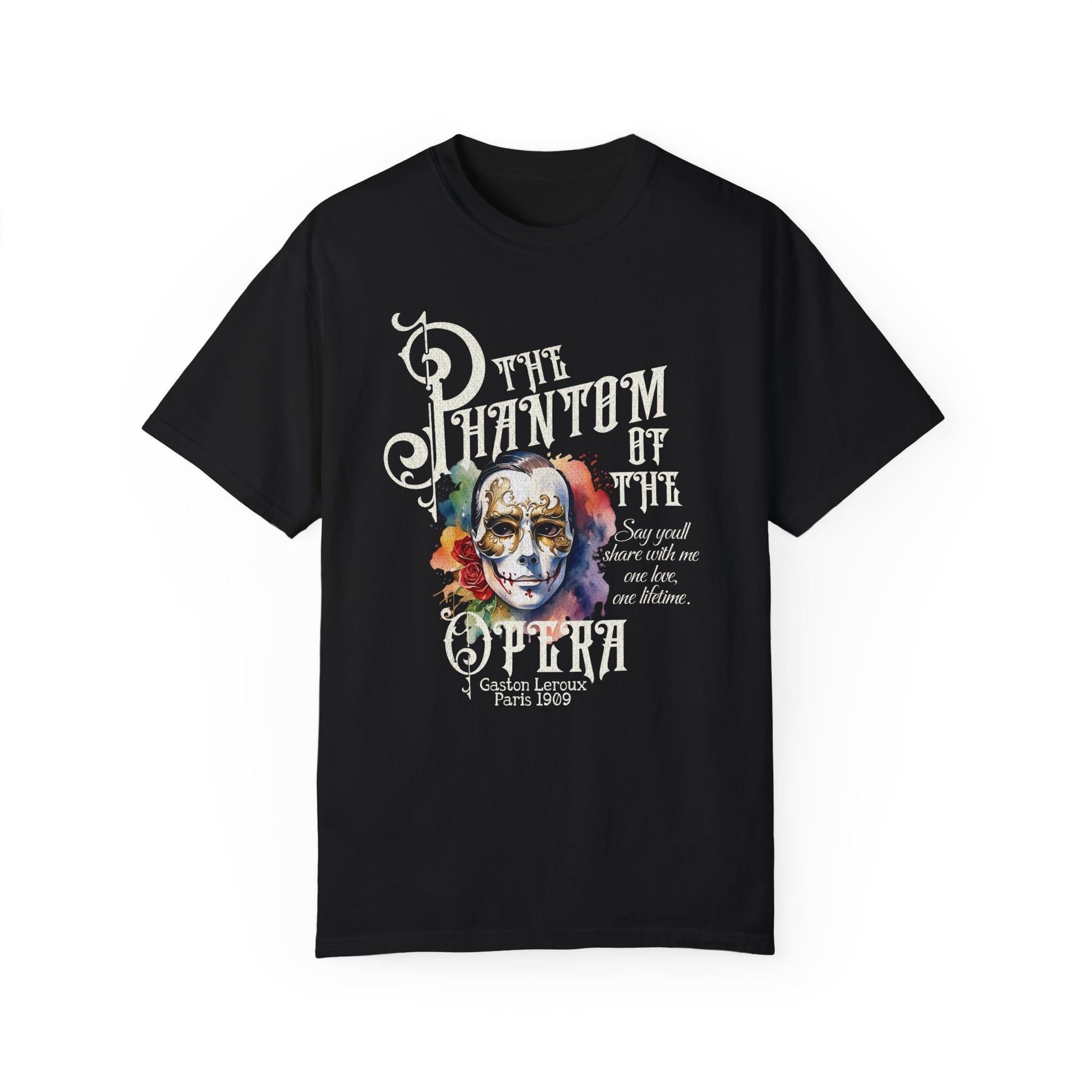 The Phantom Of The Opera Tshirt Broadway Musical Lover Broadway Theatre Lover Gift For Birthday Christmas Retro 80's Paris Opera House Shirt T-Shirt Printify Black S