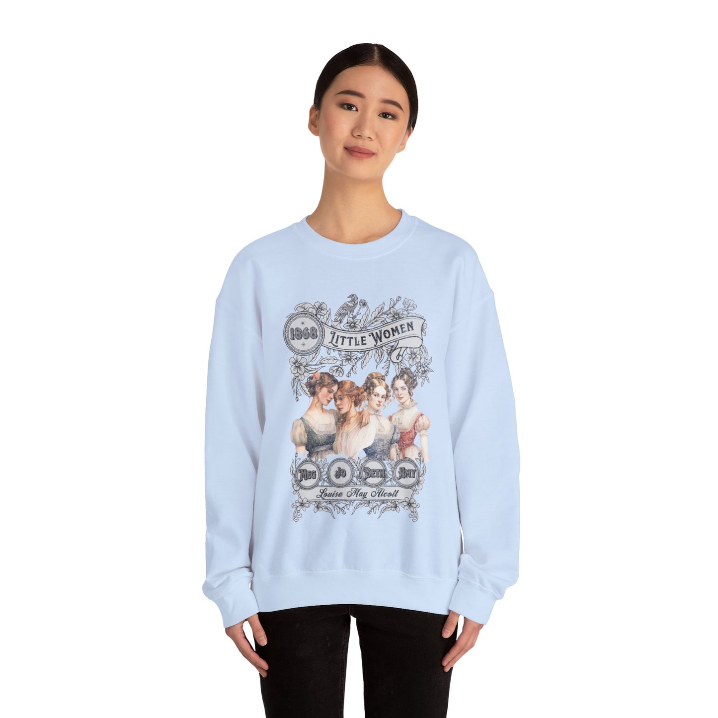 Little Women Sweatshirt, Louisa May Alcott Historical Romance Sweater, Bookish Literary Fan Art Gift, Gift for Her, Bookclub Crewneck Shirt Sweatshirt Printify