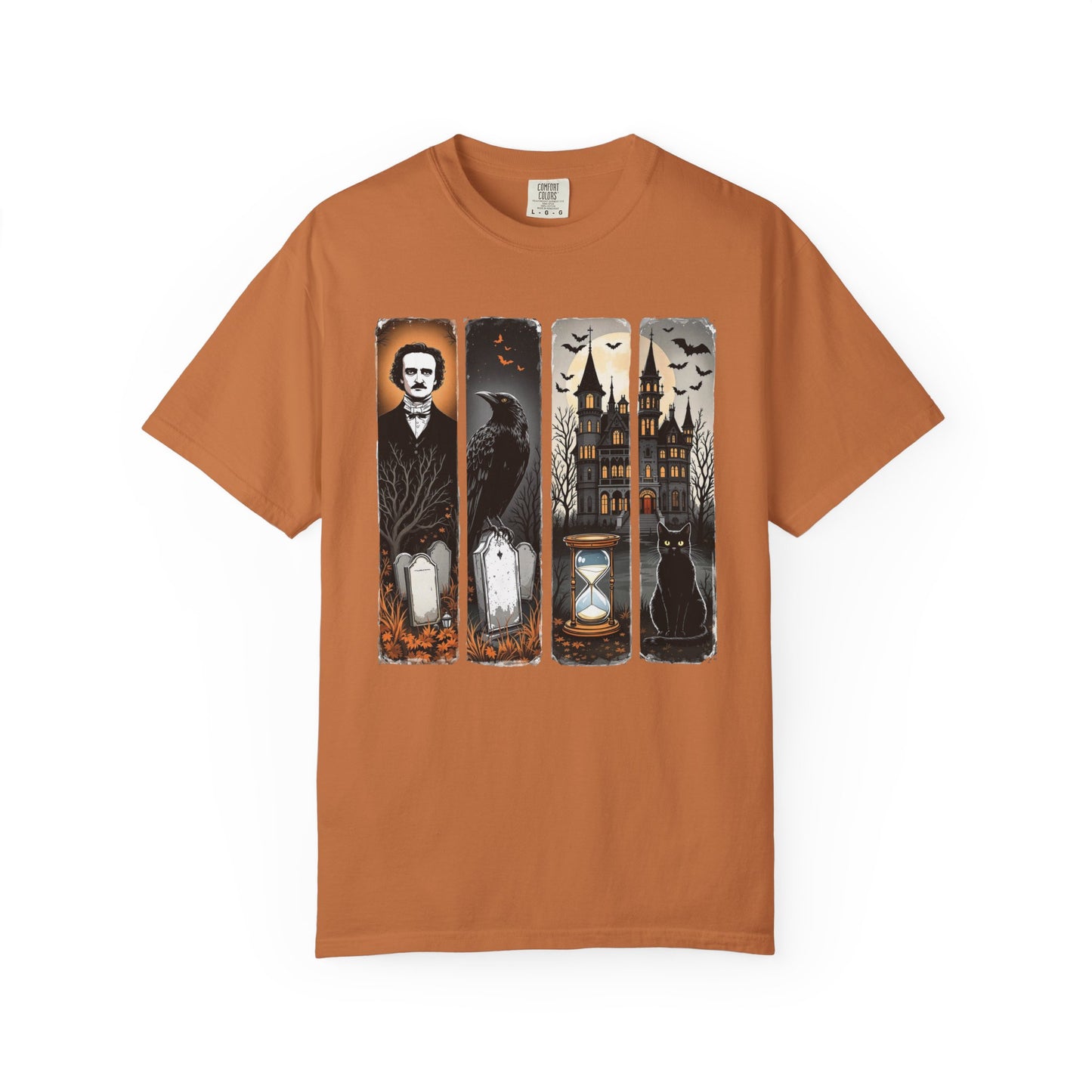 Edgar Allan Poe T-Shirt Gothic Graphic Tee The Raven Nevermore Quote Horror Literature Shirt Dark Academia Aesthetic Halloween Party Gift T-Shirt Printify Yam S