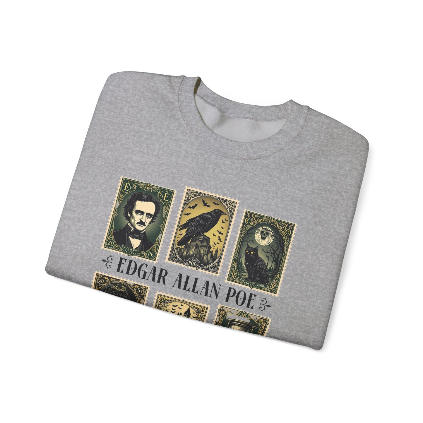 Edgar Allan Poe Sweatshirt The Raven Nevermore Gothic Horror Sweater Dark Academia Macabre Halloween Gift for Book Lovers Birthday Christmas