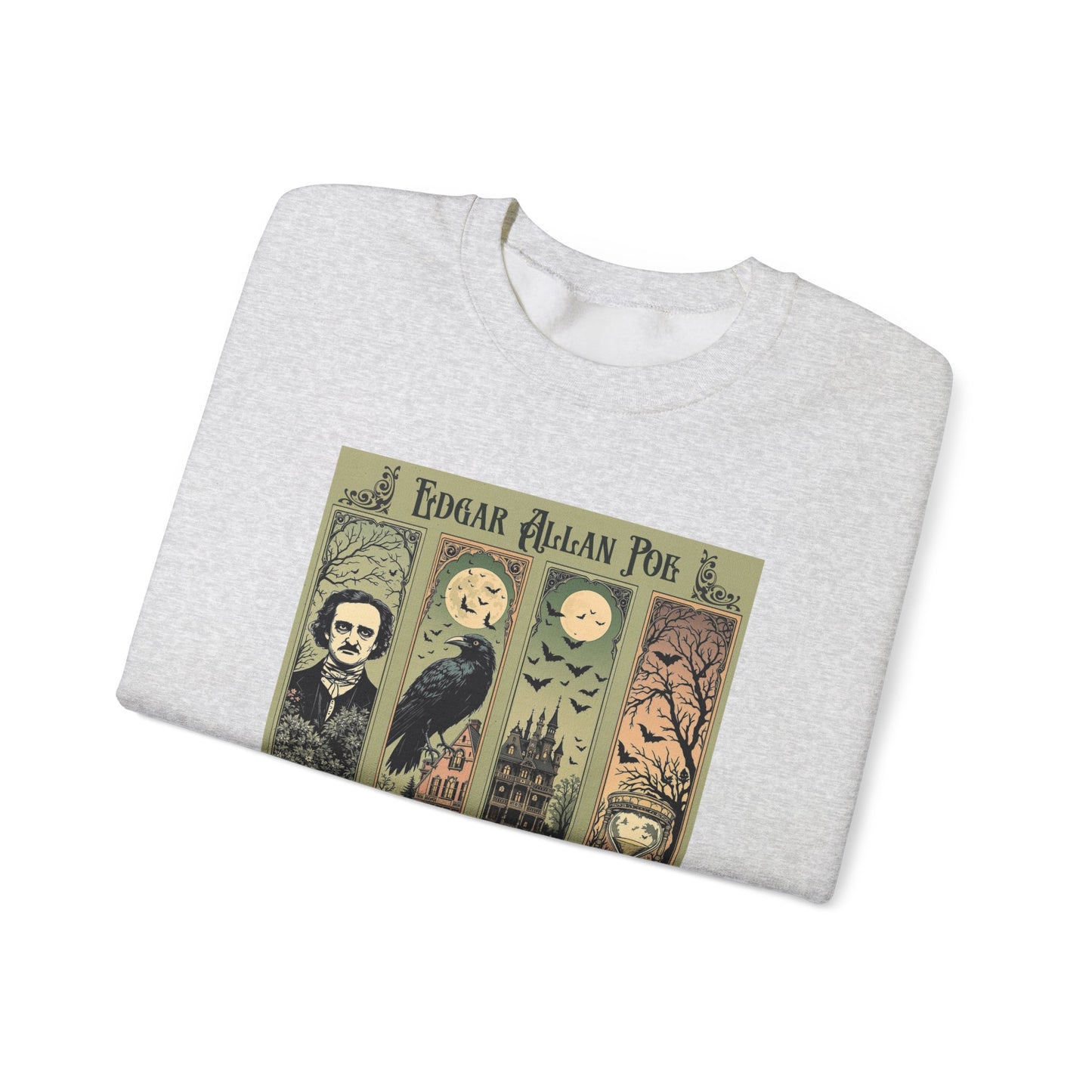 Edgar Allan Poe Sweatshirt The Raven Nevermore Gothic Horror Sweater Dark Academia Macabre Halloween Gift for Book Lovers Birthday Christmas Sweatshirt Printify