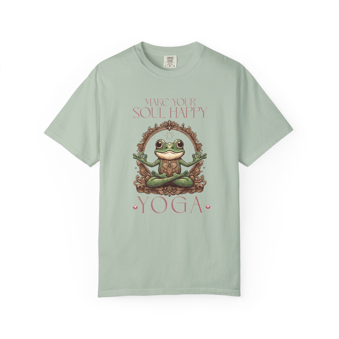 Pink Yoga Frog Make Your Soul Happy Unisex T-Shirt, Casual Wear, Highlander Fan Gift, T-Shirt Printify Bay S