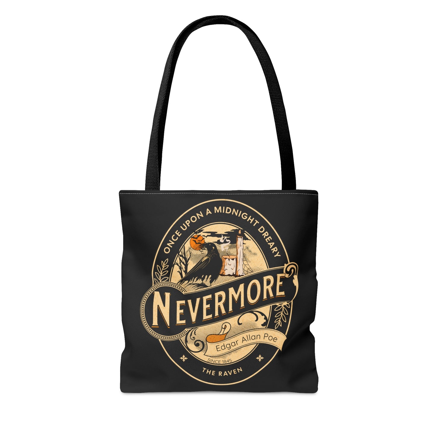Edgar Allan Poe Tote Bag, The Raven Vintage Poetry Lover Shoulder Bag, Dark Academia, Literary, Bookish, Bookclub Gift, Fall Autumn Gift Bags Printify