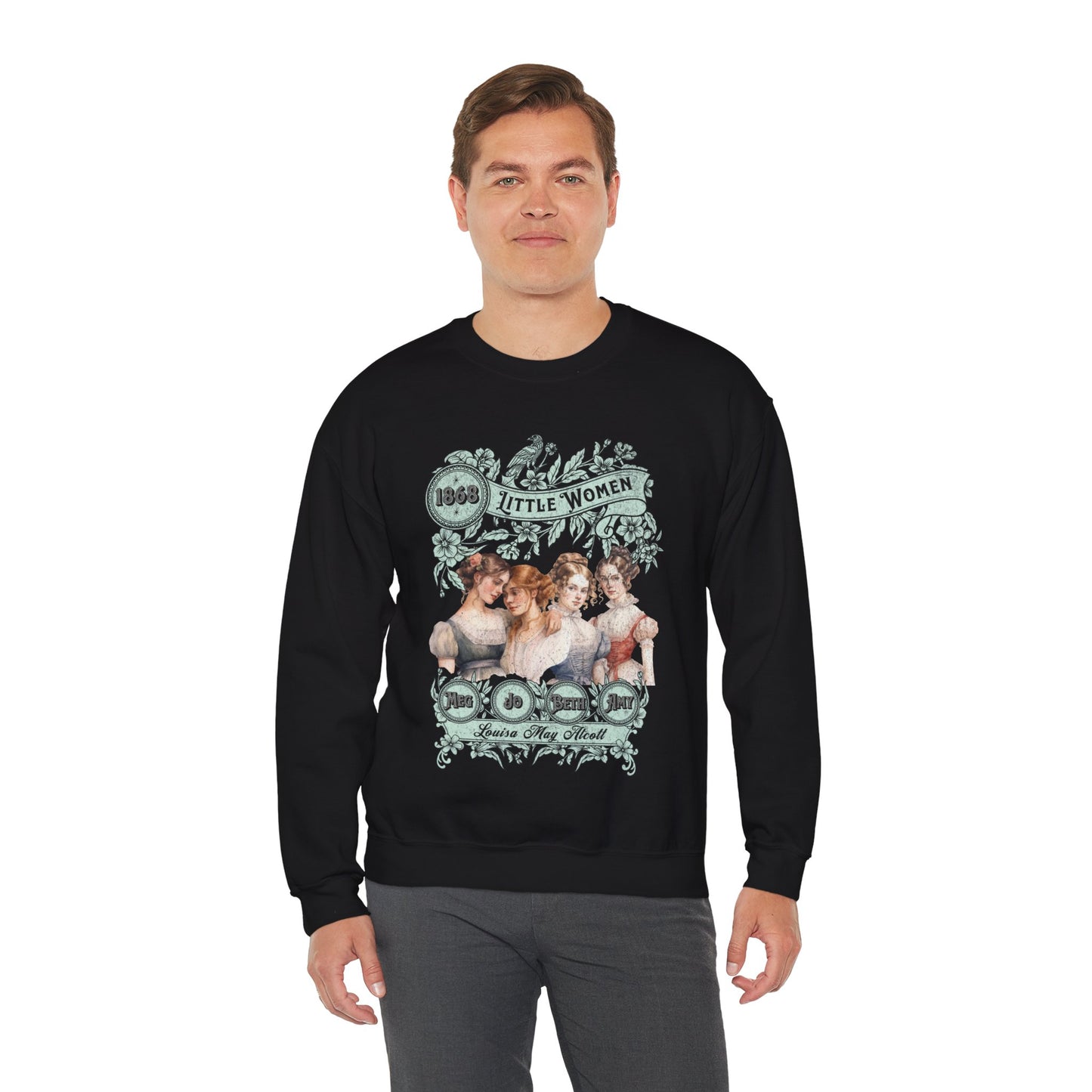 Little Women Sweatshirt, Louisa May Alcott Historical Romance Sweater, Bookish Literary Fan Art Gift, Gift for Her, Bookclub Crewneck Shirt Sweatshirt Printify