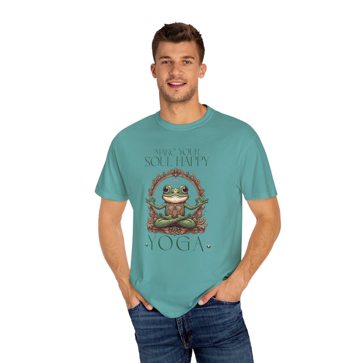 Green Yoga Frog Make Your Soul Happy Unisex T-Shirt, Casual Wear, Highlander Fan Gift,