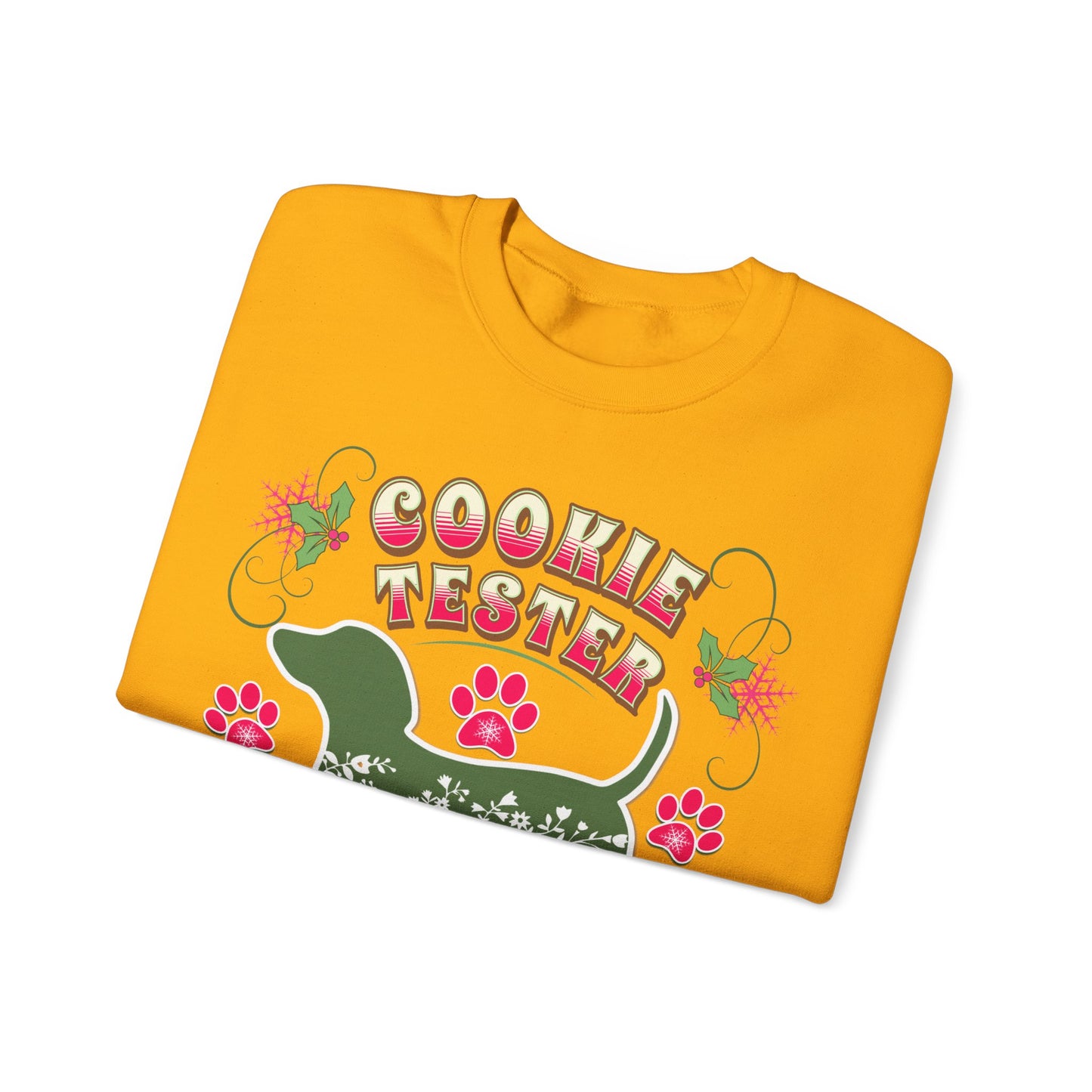 Christmas Dachshund Lover Baking Sweatshirt, Doxie Cookie Tester XMas T-Shirt, Dog Lover Shirt, Matching Family Christmas Cookie Baking Gift Sweatshirt Printify