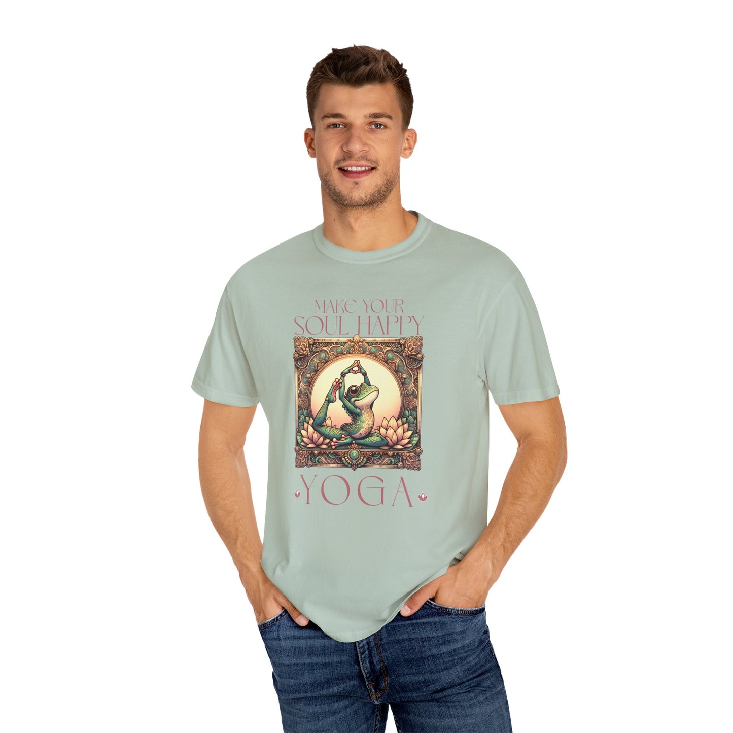 Yoga Frog Make Your Soul Happy Unisex T-Shirt, Casual Wear, Highlander Fan Gift, T-Shirt Printify