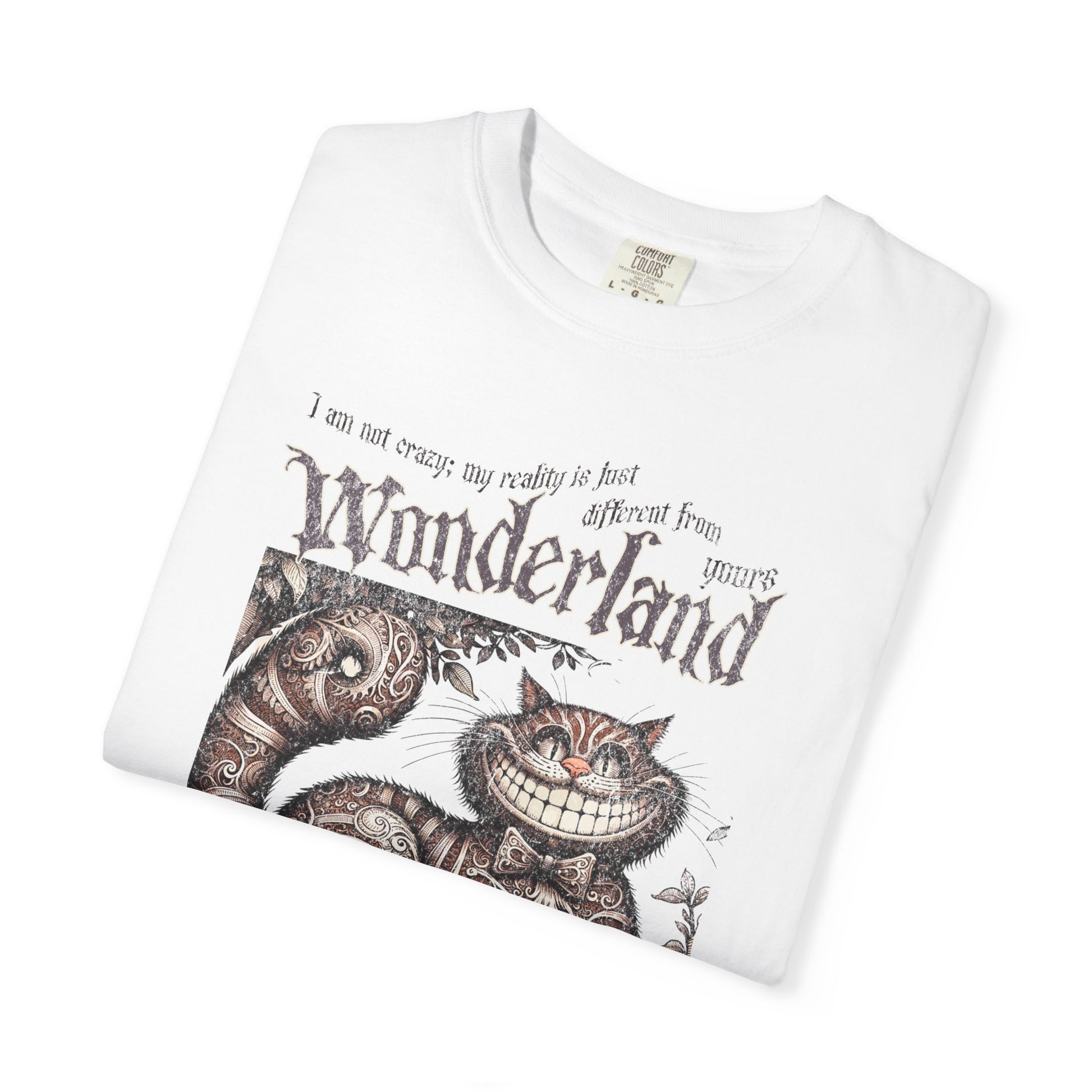 Cheshire Cat Alice in Wonderland TShirt Comfort Colors Oversized T-Shirt Dark Academia Mad Hatter Tea Party Bookish Book Lover Booktok Gift T-Shirt Printify