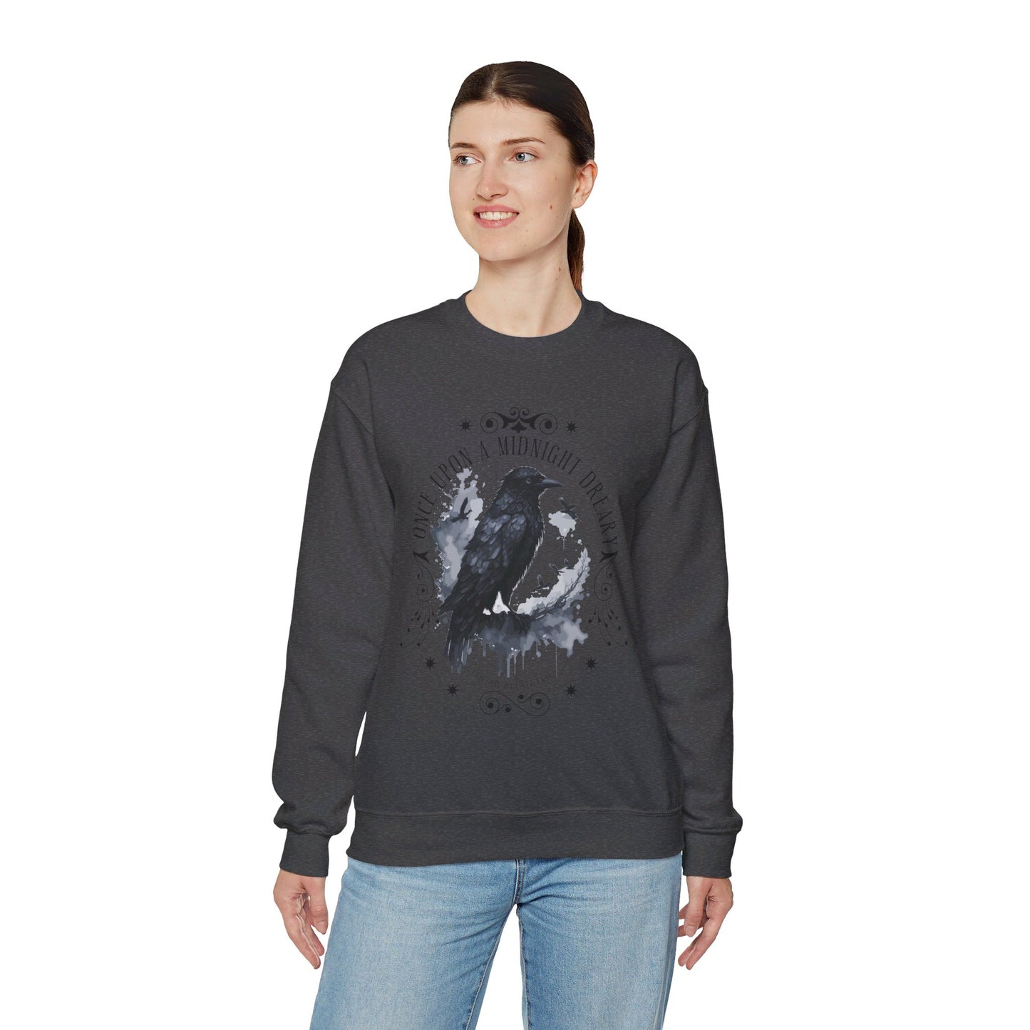 Edgar Allan Poe, The Raven Sweatshirt, Poet, Poetry Lover Sweater, Book Lover, Haunting Gothic Gift, Light, Dark Academia, Horror Movie Top Sweatshirt Printify
