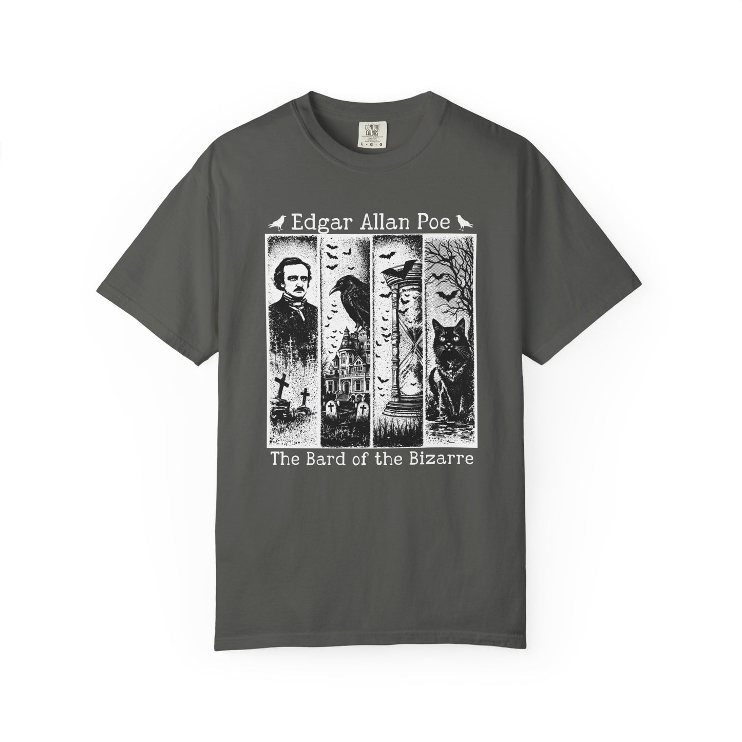 Edgar Allan Poe T-Shirt Gothic Graphic Tee The Raven Nevermore Quote Horror Literature Shirt Dark Academia Aesthetic Halloween Party Gift T-Shirt Printify Pepper S