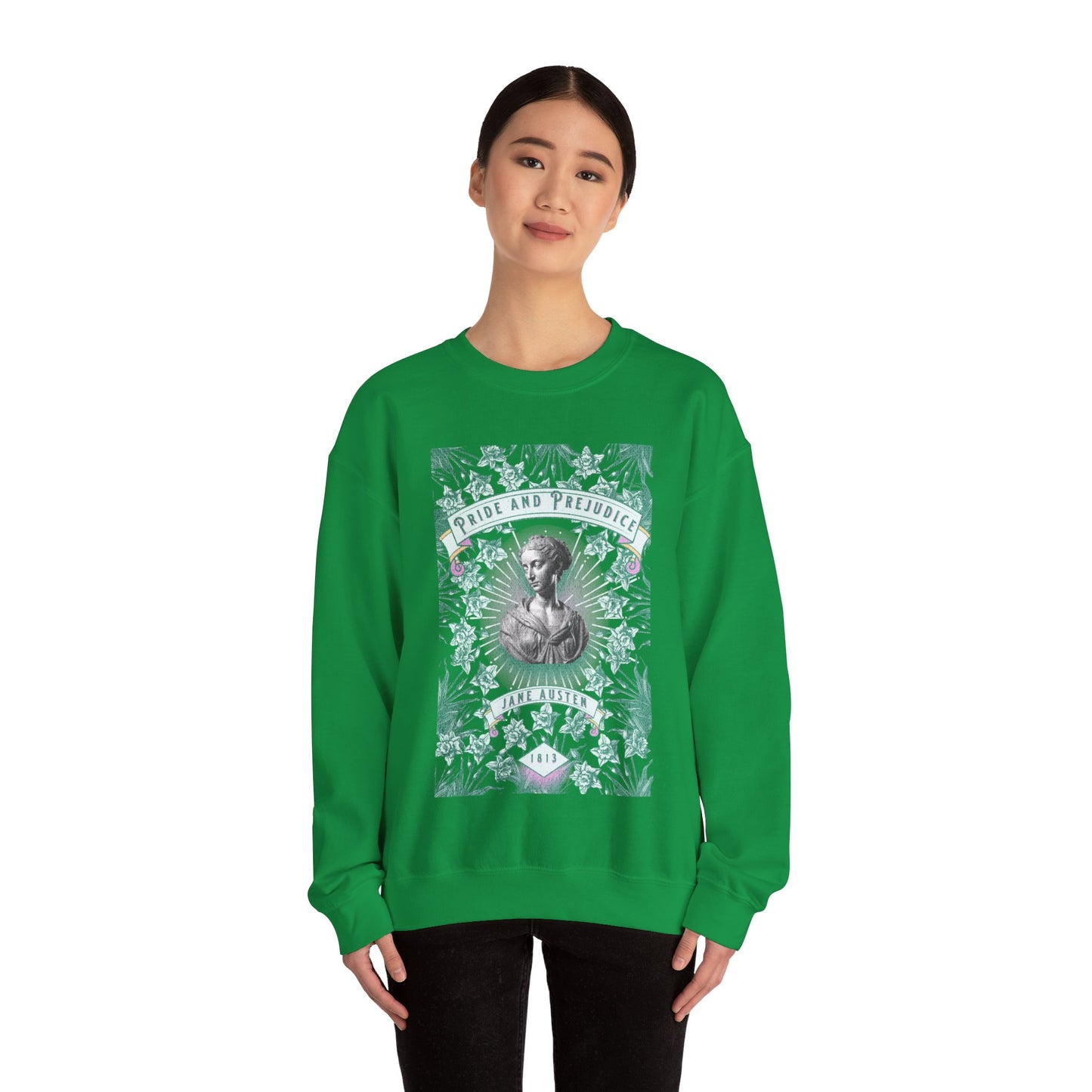 Jane Austen Sweatshirt, Pride & Prejudice Historical Romance Sweater, Bookish Literary Jane Austen Fan Art Gift, Gift for Her, Readers, Sweatshirt Printify