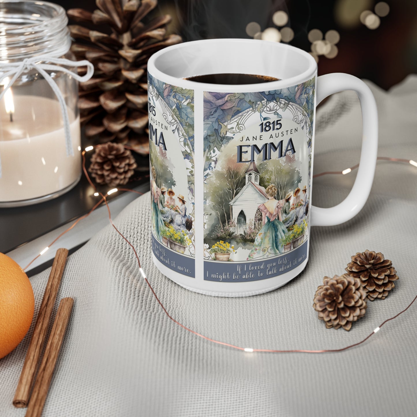 EUROPE Emma Ceramic Coffee Cups, 11oz, 15oz Mug Printify