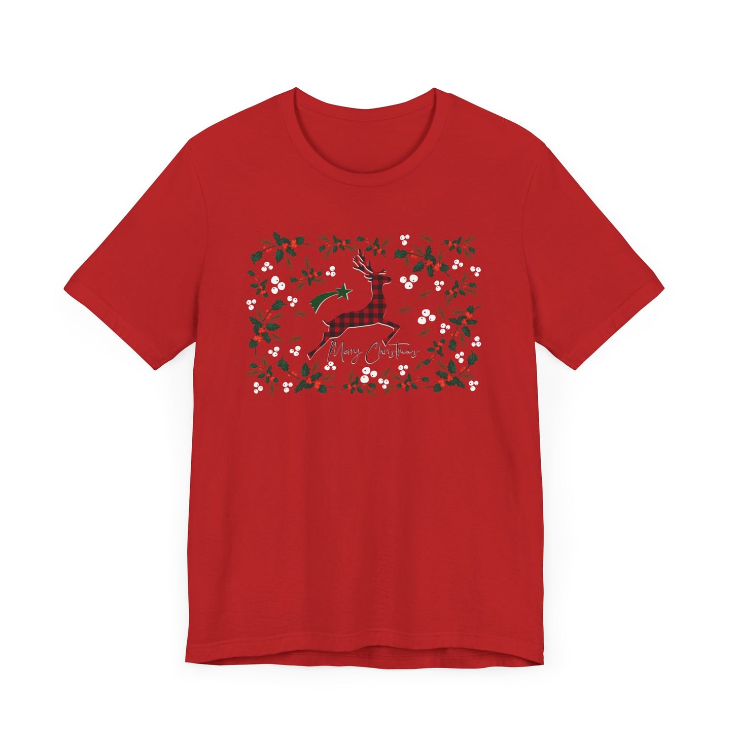 Merry Christmas Plaid Reindeer Shirt, Country Reindeer Shirt, Christmas Family Shirt, Christmas Shirt, Merry Christmas Shirt, Christmas Gift T-Shirt Printify