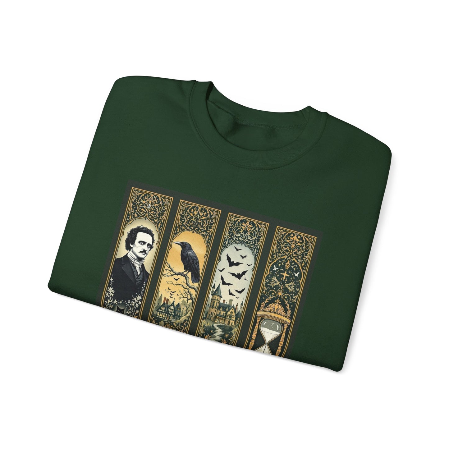 Edgar Allan Poe Sweatshirt The Raven Nevermore Gothic Horror Sweater Dark Academia Macabre Halloween Gift for Book Lovers Birthday Christmas