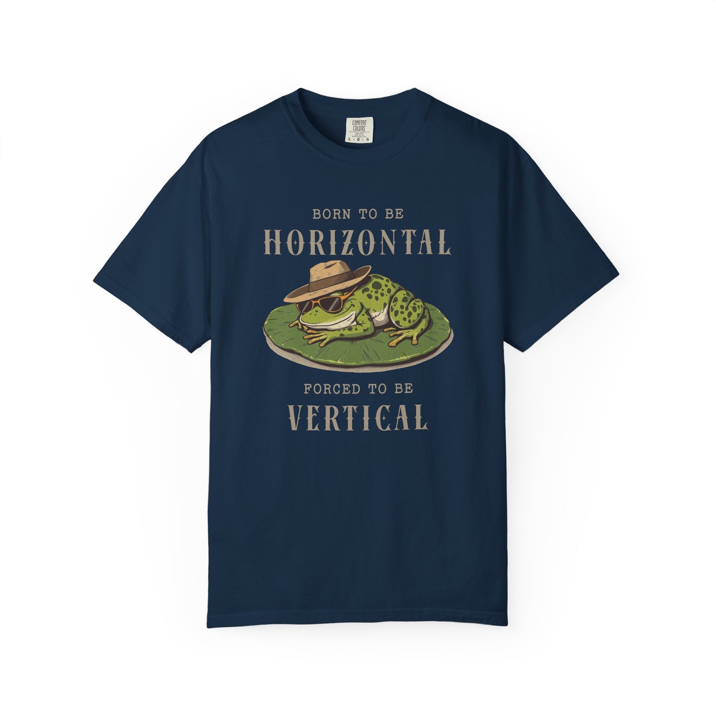 Funny Frog T-Shirt Retro Vibes Cute Froggy Meme Shirt Vintage Frog And Toad Aesthetic Frog Lover Gift For Her Birthday Viral Trendy Shirt T-Shirt Printify True Navy S