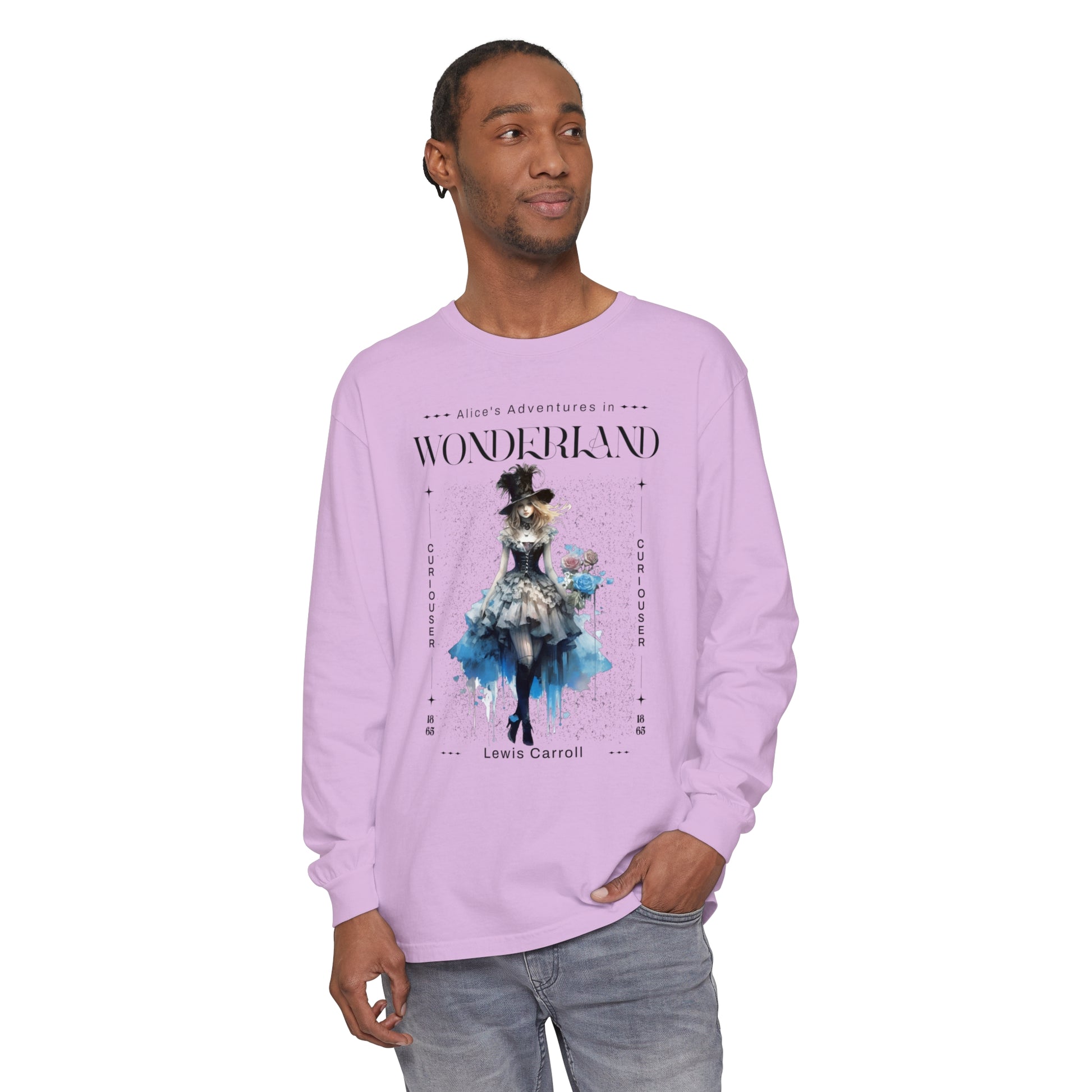 Alice In Wonderland Long Sleeve Shirt, Lewis Carroll Whimsigoth Streetwear Academia TShirt, Mad Hatter's Tea Party Tee Bookish Booktok Gift Long-sleeve Printify