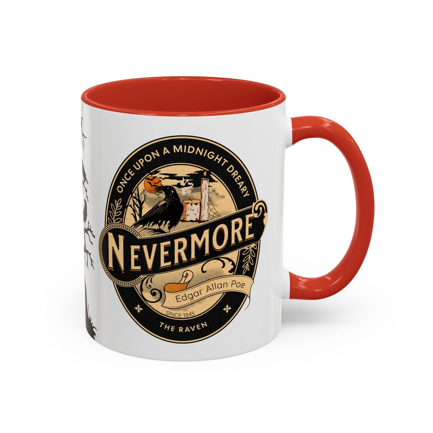 Edgar Allan Poe Coffee Mug, The Raven, Spooky Halloween Coffee, Tea Mug, Haunting Horror Movie Gift for Halloween, Dark Academia, Book Lover Mug Printify