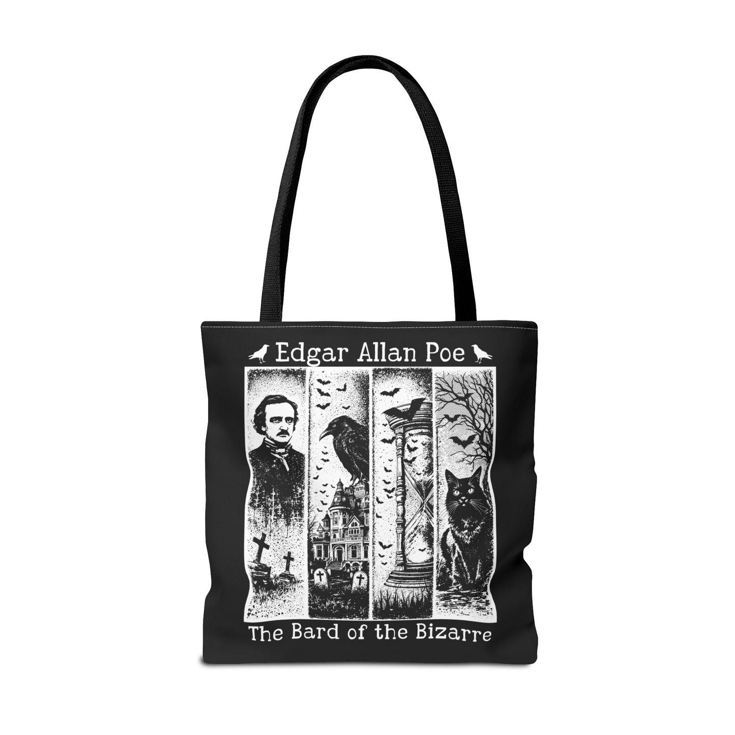 Edgar Allan Poe Tote Bag Gothic Literary Gift for Book Lover Dark Academia Macabre Accessory Halloween Tote Fall School Bag for Poetember Bags Printify