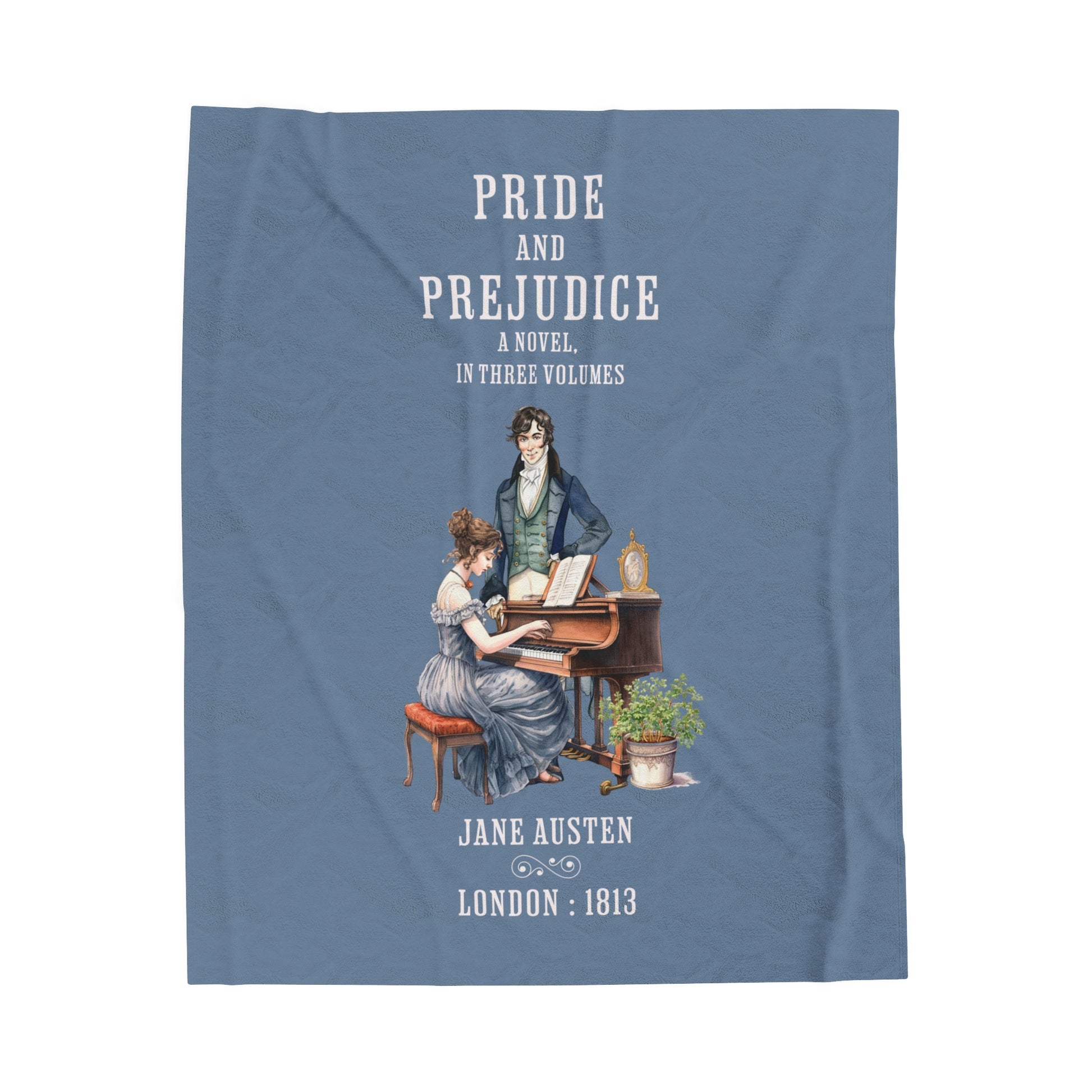 Jane Austen Plush Throw Blanket, Pride And Prejudice Historical Romance Gift, Bookish Literary Jane Austen Fan Art, Gift for Her, Bookclub All Over Prints Printify 50" × 60"