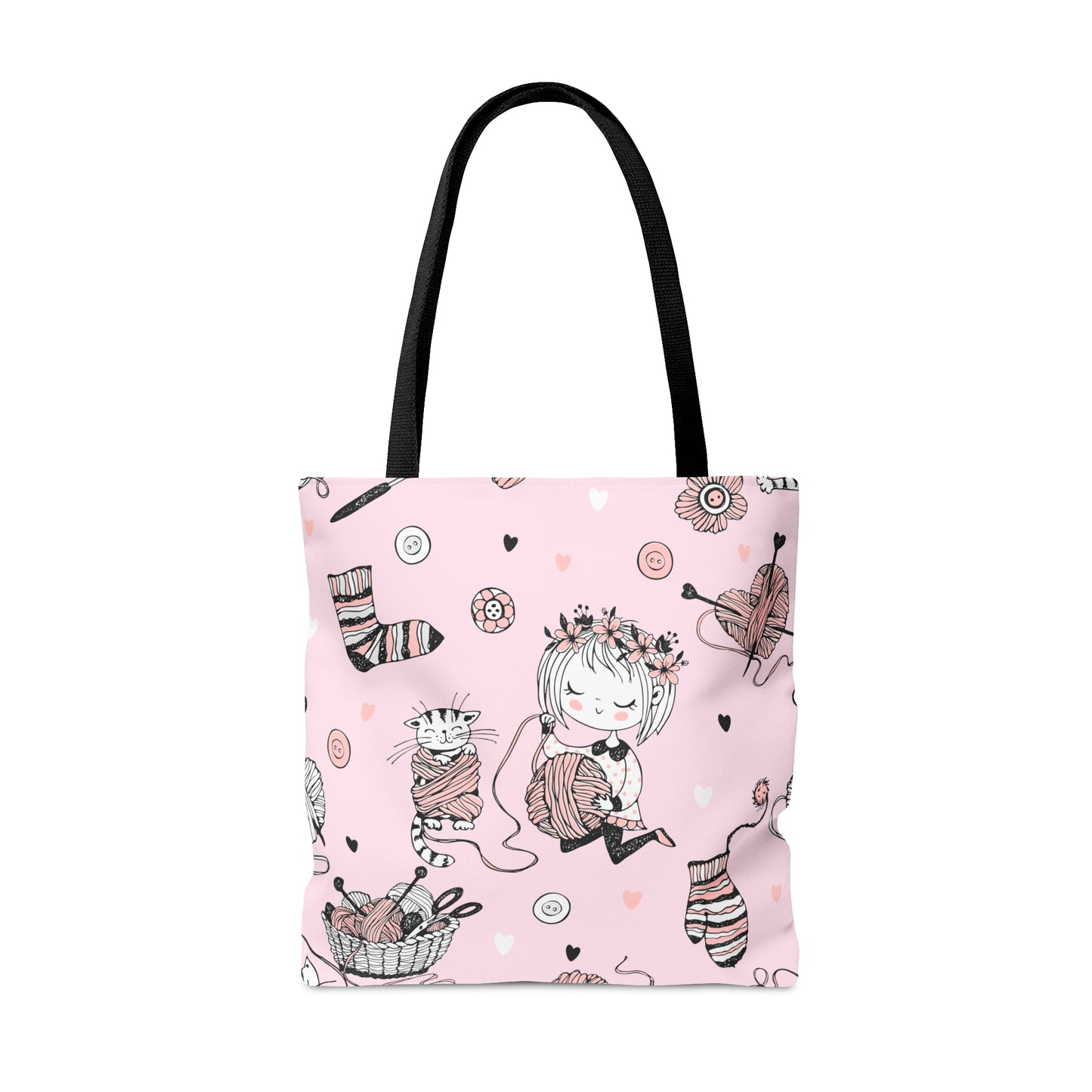 Craft, Crochet or Knitting Tote Bag, Yarn Storage Shoulder Bags, Gift for Knitter, Crafter, Grocery Shopping, School, Resusable, Travel Bag Bags Printify