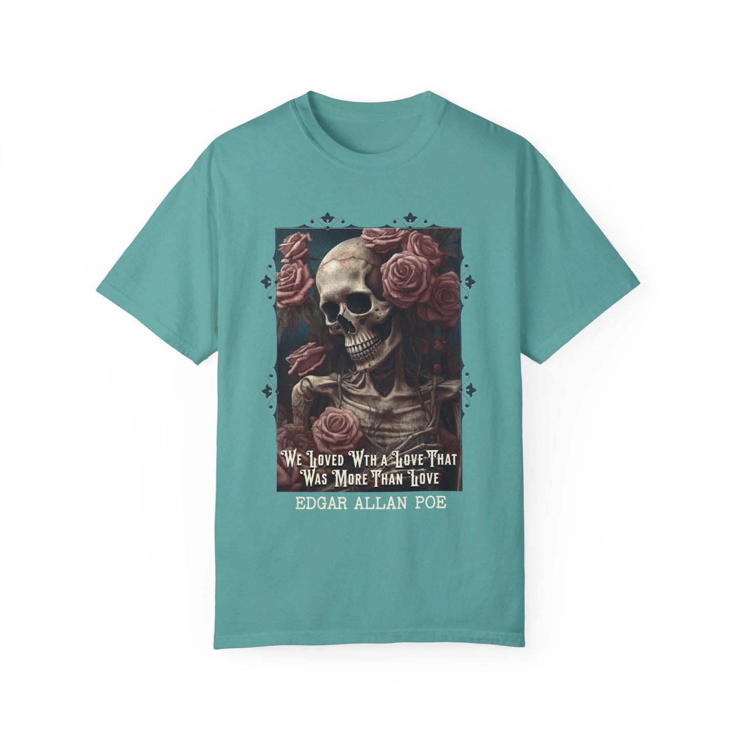 Edgar Allan Poe T-Shirt, Annabel-Lee Novel Vintage Book, Reading Lover Shirt, Halloween, Gothic, Light Academia Gift, Comfort Colours TShirt T-Shirt Printify Seafoam S