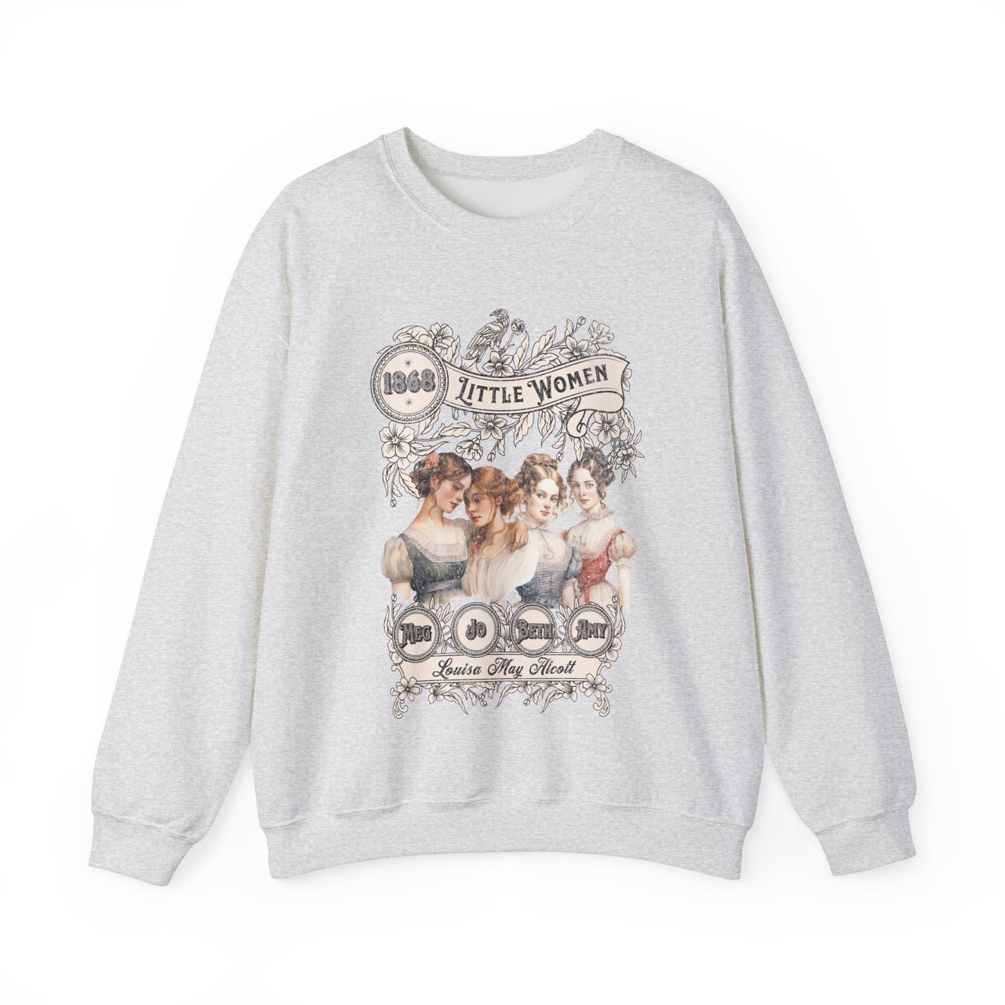 Little Women Sweatshirt, Louisa May Alcott Historical Romance Sweater, Bookish Literary Fan Art Gift, Gift for Her, Bookclub Crewneck Shirt Sweatshirt Printify S Ash