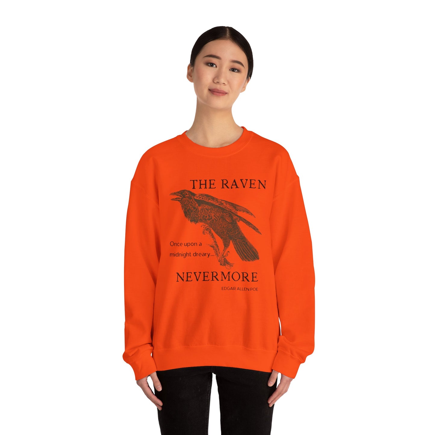 Halloween Vintage The Raven Sweatshirt, Spooky Season Sweater, Trick or Treating Shirt, Halloween Party, Edgar Allen Poe, Nevermore, Gothic Sweatshirt Printify