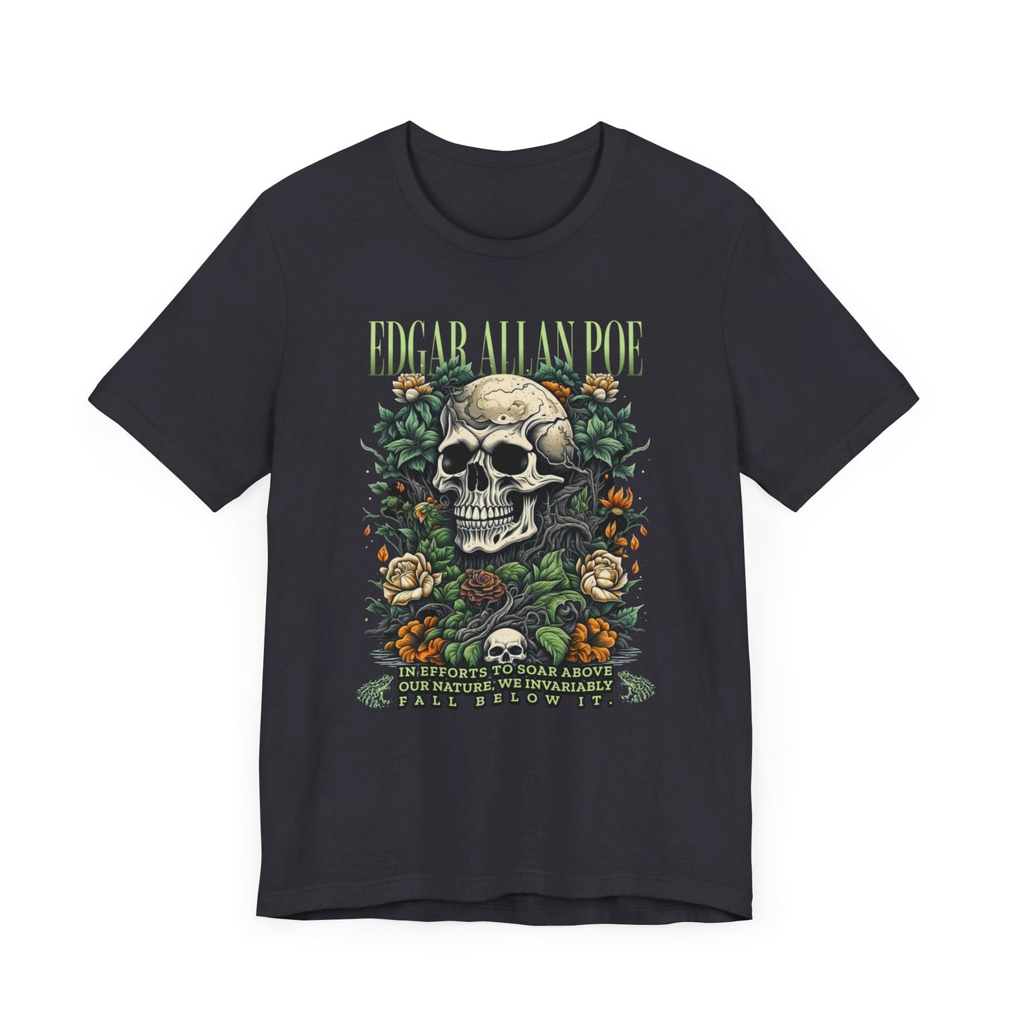 Edgar Allan Poe, Fairycore Night Garden T-Shirt, Book Lover Tee, Haunting Gothic Gift, Light, Dark Academia, Literary Poetry Bookclub Shirt T-Shirt Printify