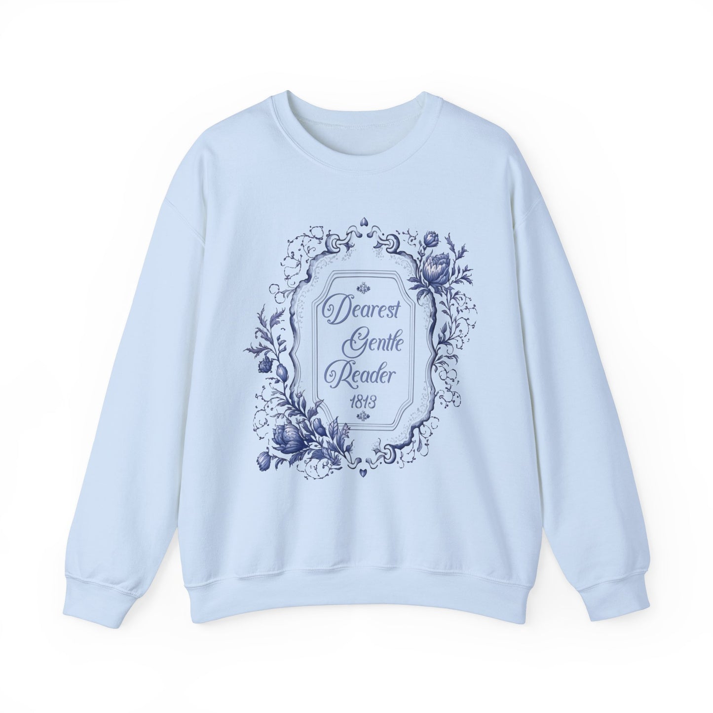 Dearest Gentle Reader Sweatshirt Regency England Ton Society Papers Gift For Historical Romance Fan Drama Romance Reader Gift Bookclub Gift Sweatshirt Printify S Light Blue