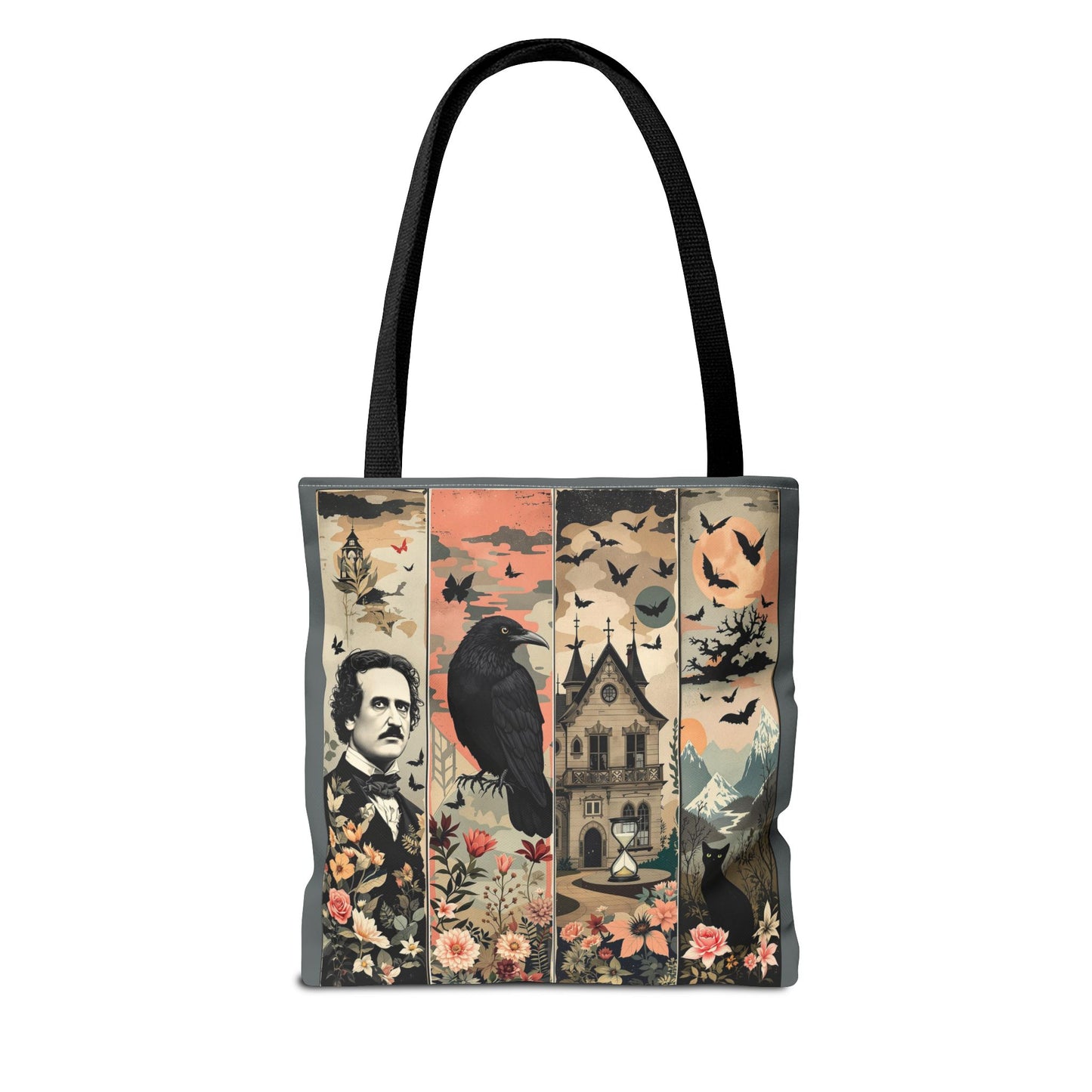 Edgar Allan Poe Tote Bag Gothic Literary Gift for Book Lover Dark Academia Macabre Accessory Halloween Tote Fall School Bag for Poetember Bags Printify
