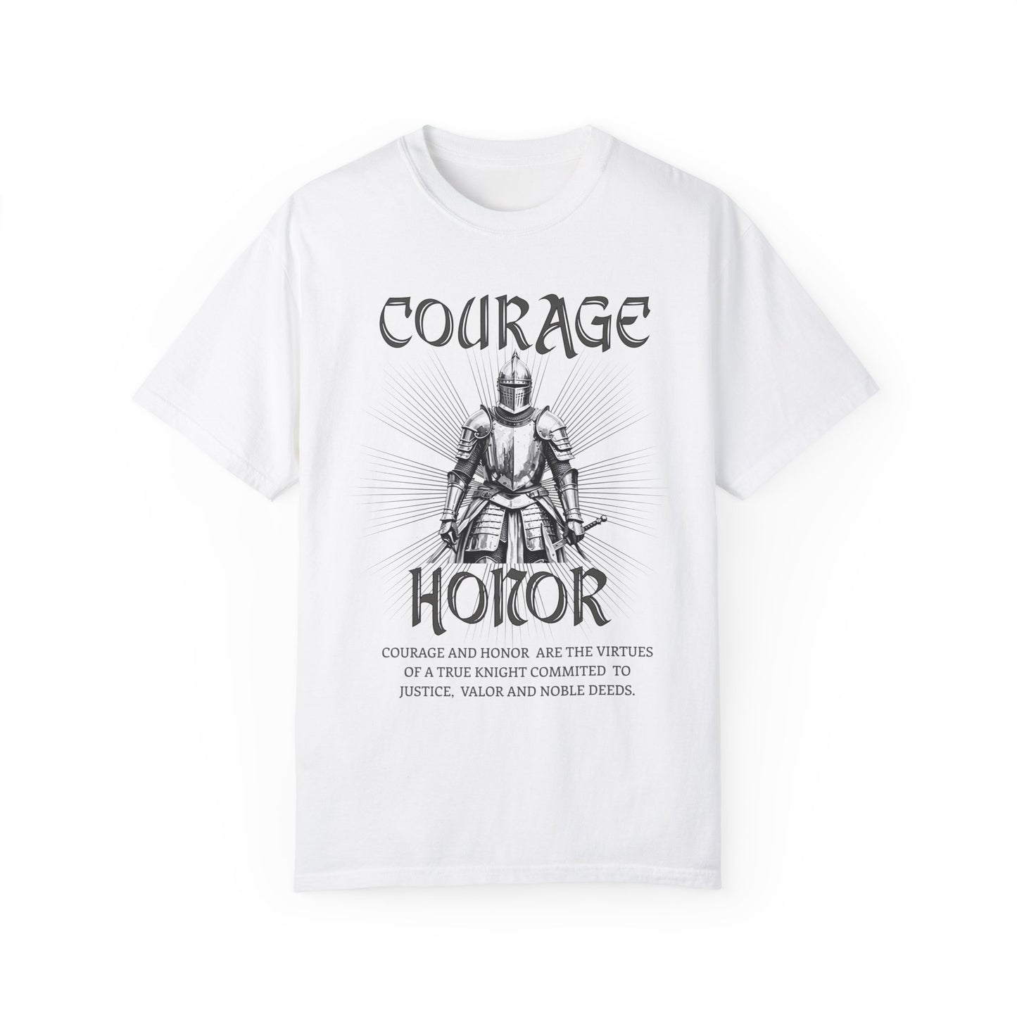 Medieval Knight Courage and Honor T-shirt Renfaire Renaissance Fair Comfortable Festival Tee Perfect Gift for History Lovers Ren-faire Gift T-Shirt Printify White S