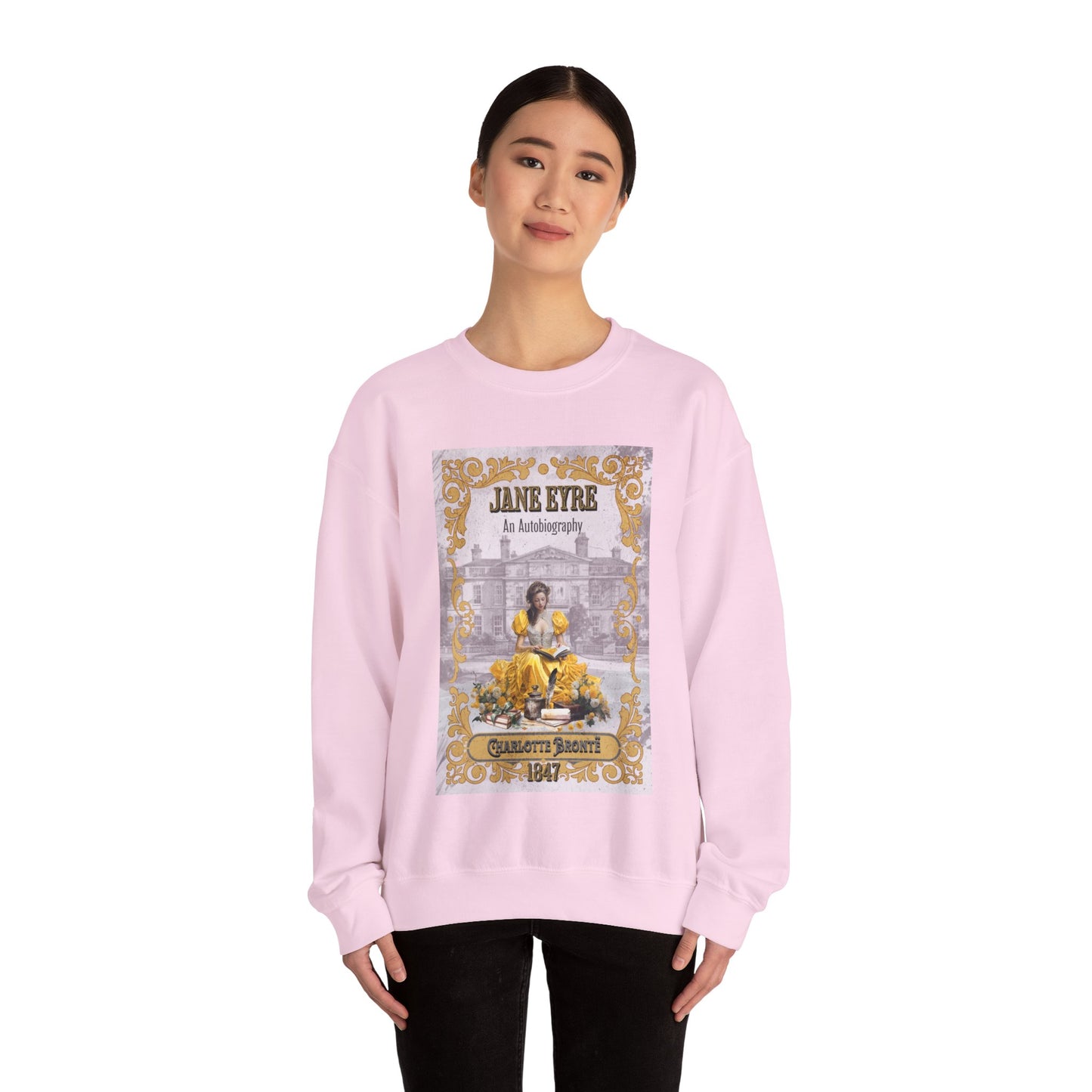 Jane Eyre Sweatshirt, Charlotte Brontë Historical Romance Sweater, Bookish Literary Brontë Sisters Fan Art Gift, Gift for Her, Readers, Sweatshirt Printify