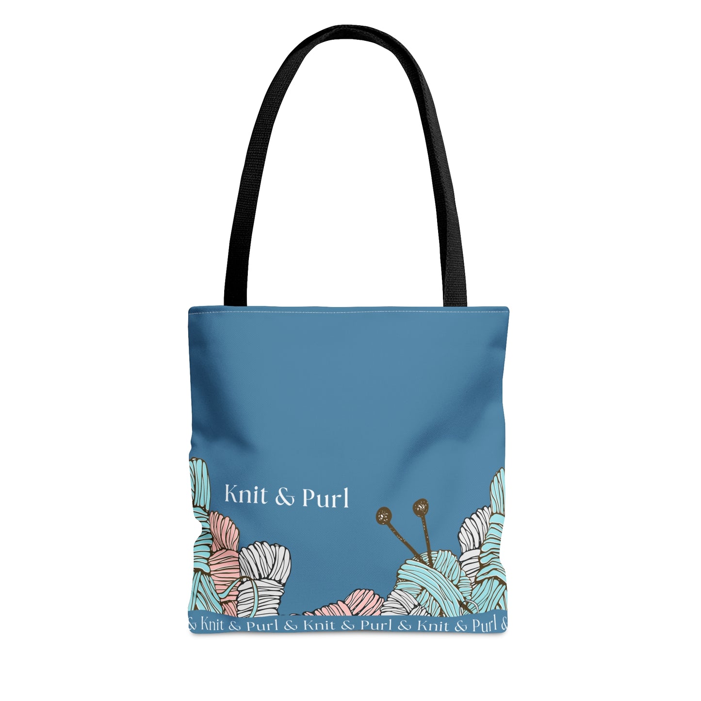 Knit & Purl Tote Bag, Crafter Bag, Yarn Storage Bag, Knitting Project Bag, Crochet Project Bag, Craft Project Tote Bag Bags Printify Small