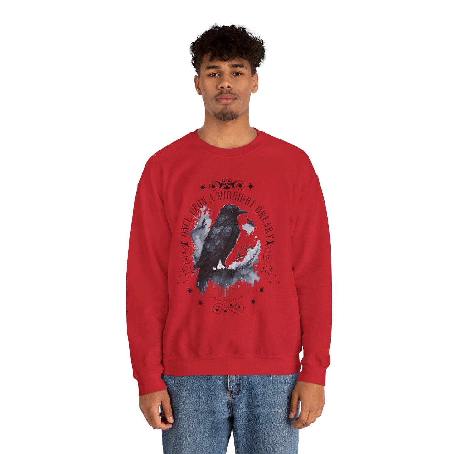Edgar Allan Poe, The Raven Sweatshirt, Poet, Poetry Lover Sweater, Book Lover, Haunting Gothic Gift, Light, Dark Academia, Horror Movie Top Sweatshirt Printify