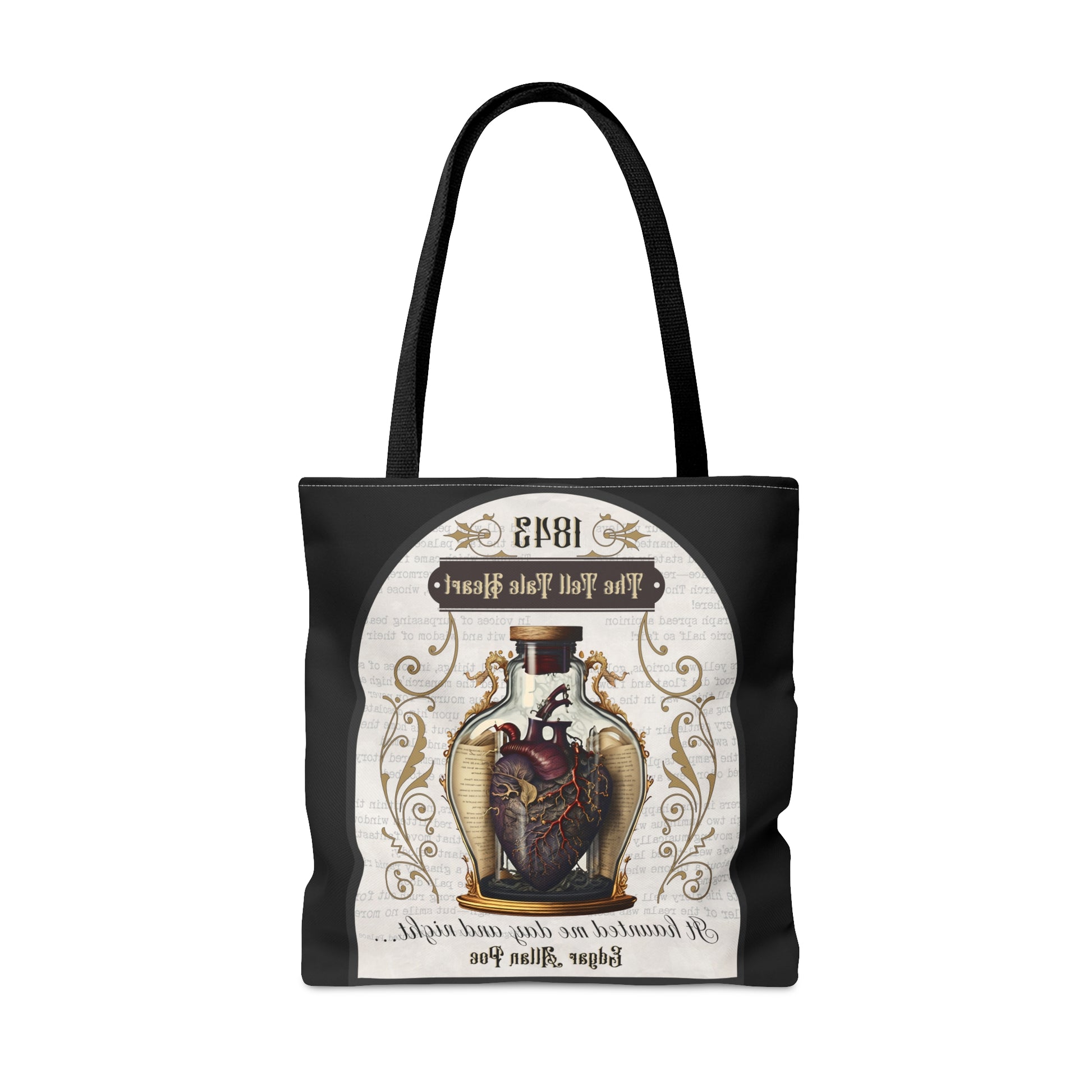 Edgar Allan Poe Tote Bag, The Tell Tale Heart, Vintage Poetry Lover Shoulder Bag, Dark Academia, Literary Bookish, Bookclub Gift, Autumn Bag Bags Printify