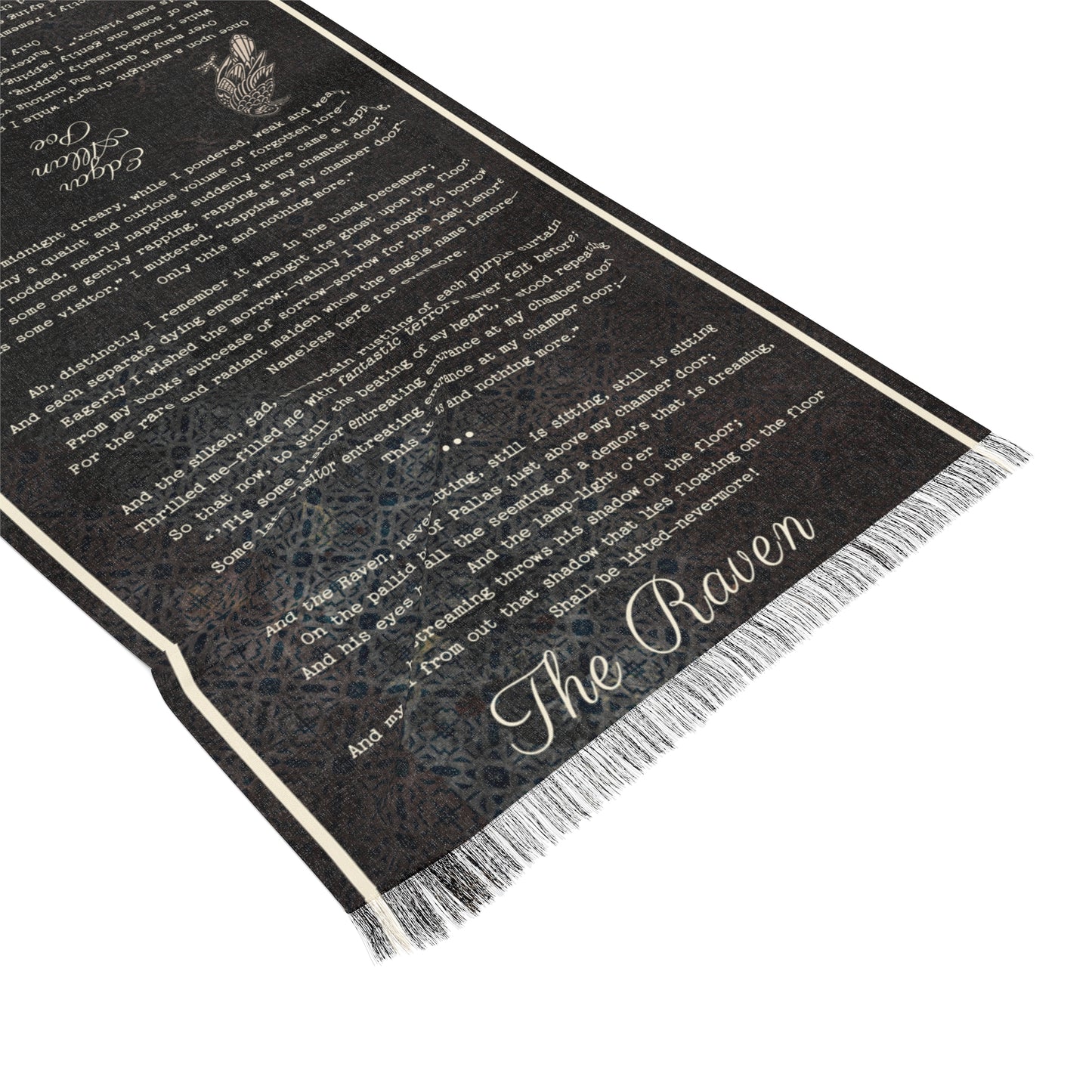 Edgar Allan Poe The Raven Scarf Book Lover Gift Literary Neck Wrap Poe Merch Gothic Dark Academia Gift For Teacher Reader Poetry Lover Gift All Over Prints Printify