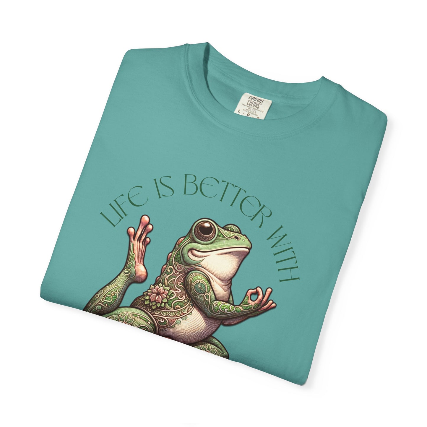 Green Yoga Frog Life Is Better With Yoga Unisex T-Shirt, Casual Wear, Highlander Fan Gift,