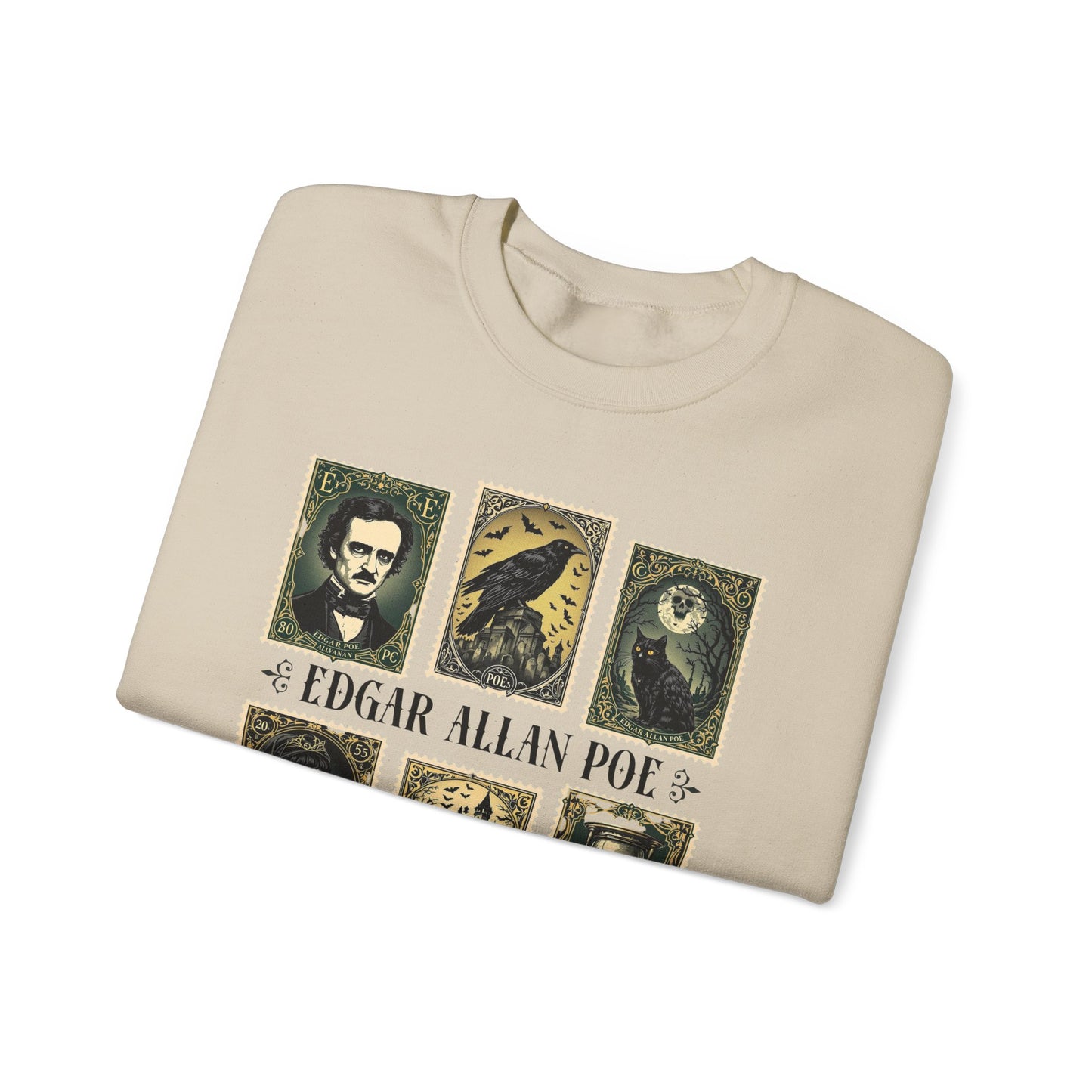 Edgar Allan Poe Sweatshirt The Raven Nevermore Gothic Horror Sweater Dark Academia Macabre Halloween Gift for Book Lovers Birthday Christmas Sweatshirt Printify