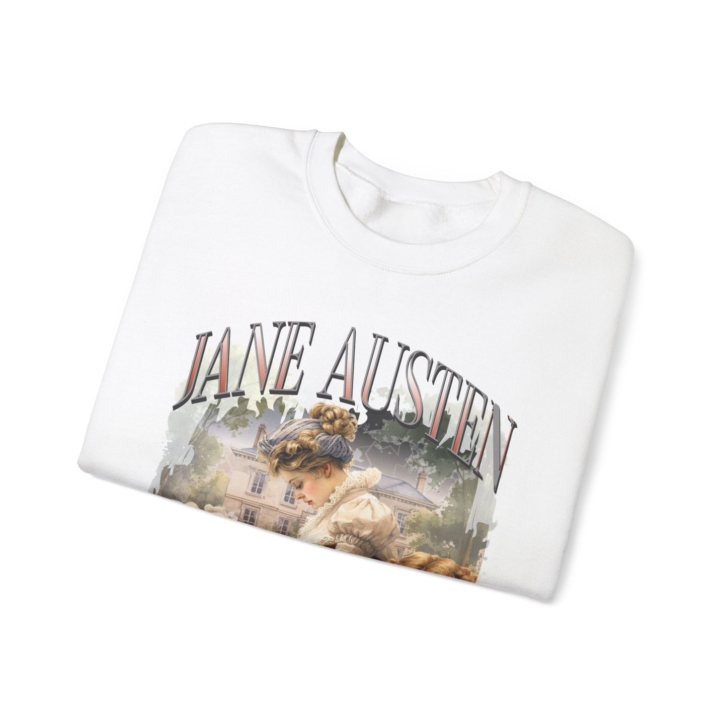 Retro Jane Austen Unisex Heavy Blend™ Crewneck Sweatshirt Sweatshirt Printify