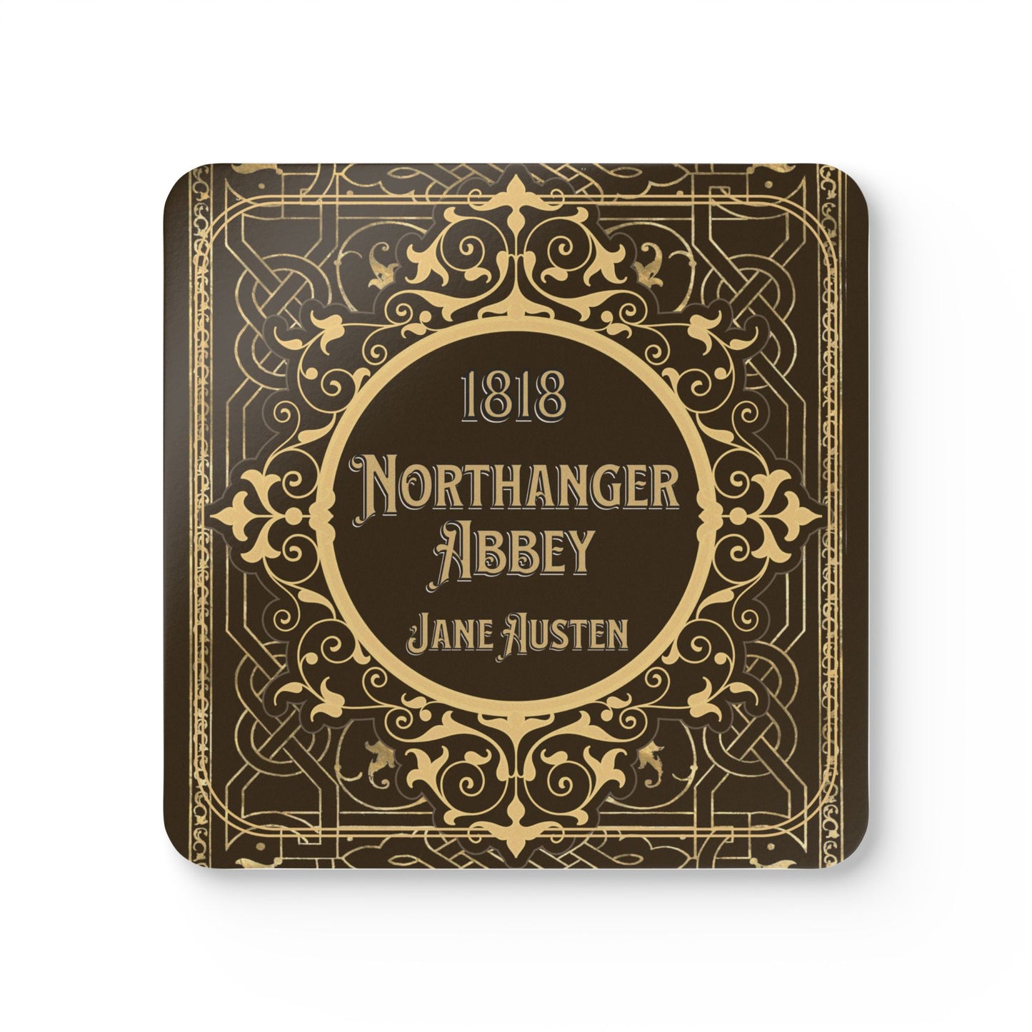 Jane Austen Coffee Mug Coasters, Northanger Abbey Historical Romance Home Decor, Bookish Bookclub Literary Set of 4 Fan Art, Gifts for Her, Home Decor Printify